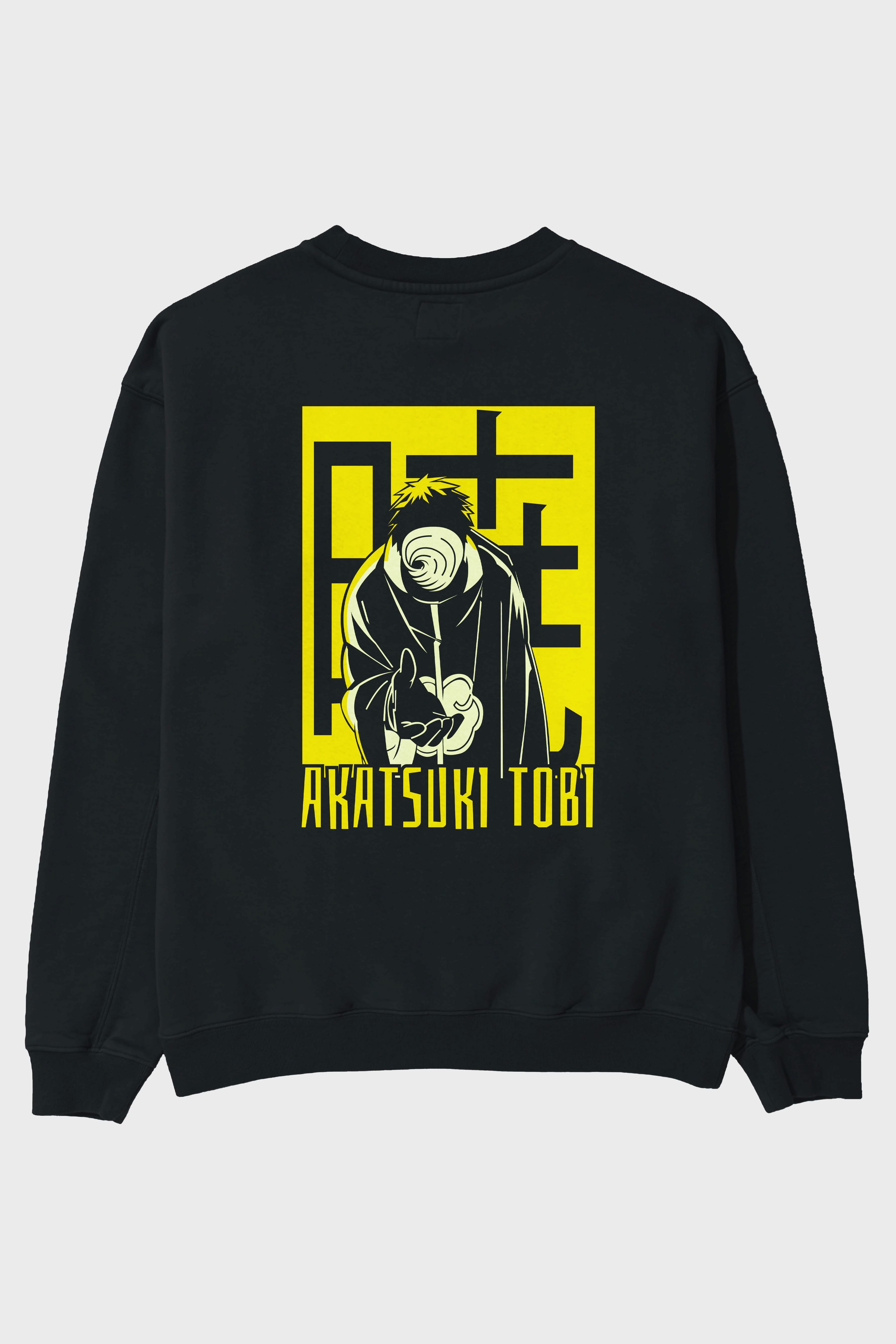 AKATSUKI OBITO NARUTO Anime Arka Baskılı Oversize Sweatshirt Erkek Kadın Unisex