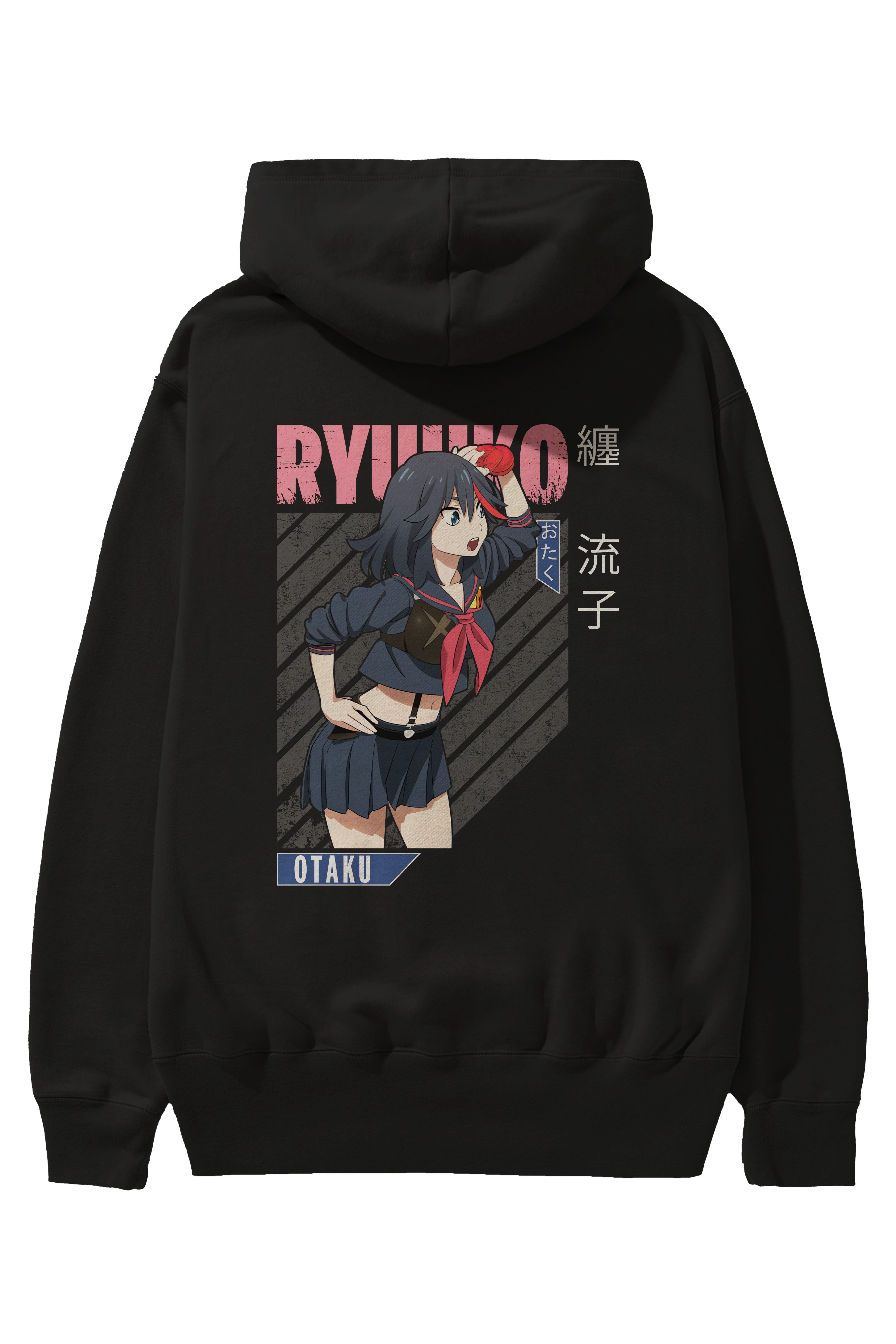 Ryuuko Matoi 6 Anime Arka Baskılı Hoodie Oversize Kapüşonlu Sweatshirt Erkek Kadın Unisex