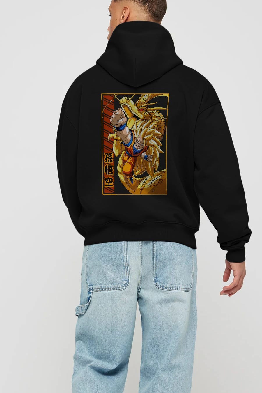 DragonBall Goku Anime Arka Baskılı Hoodie Oversize Kapüşonlu Sweatshirt Erkek Kadın Unisex