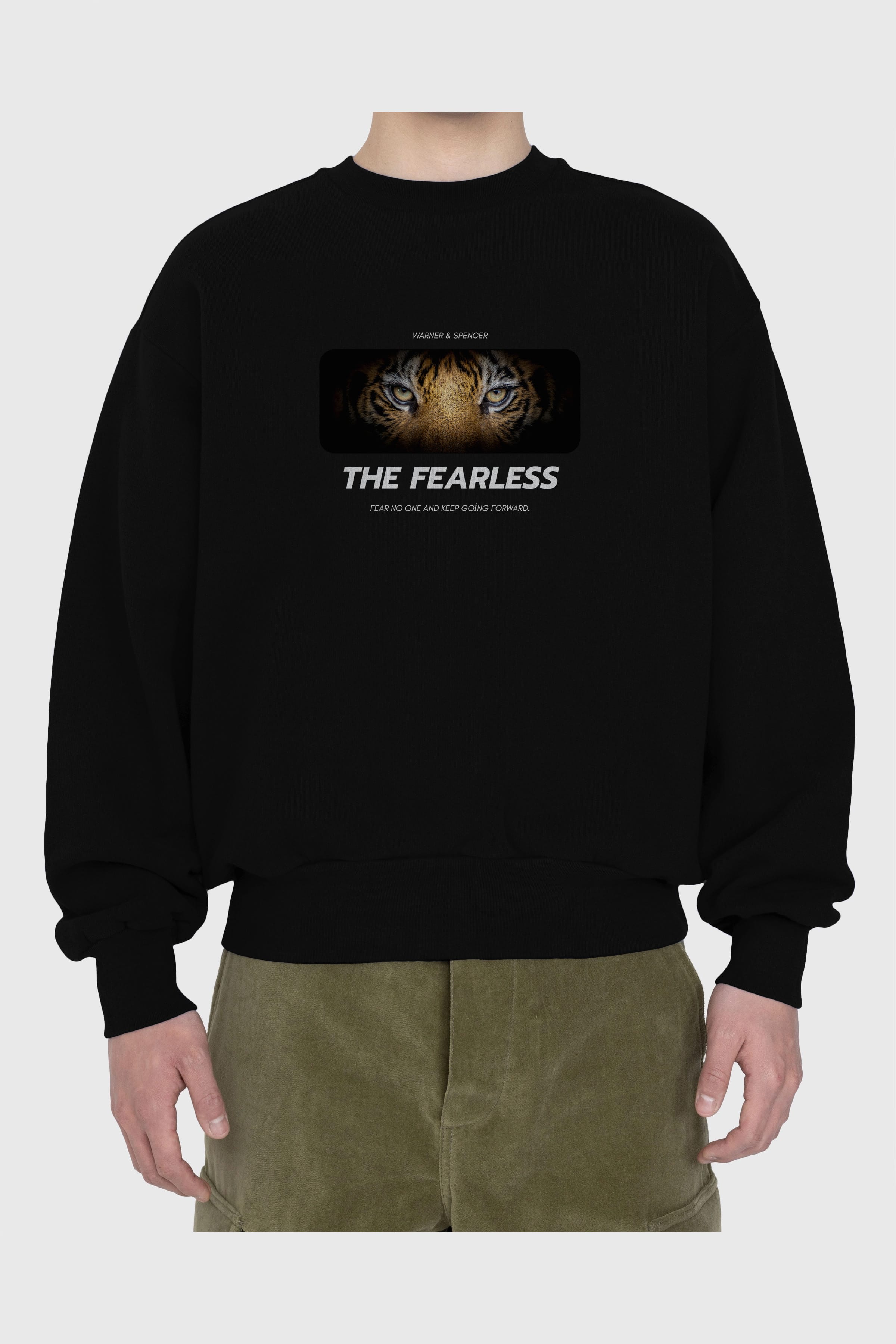 The Fearless Yazılı Ön Baskılı Oversize Sweatshirt Erkek Kadın Unisex