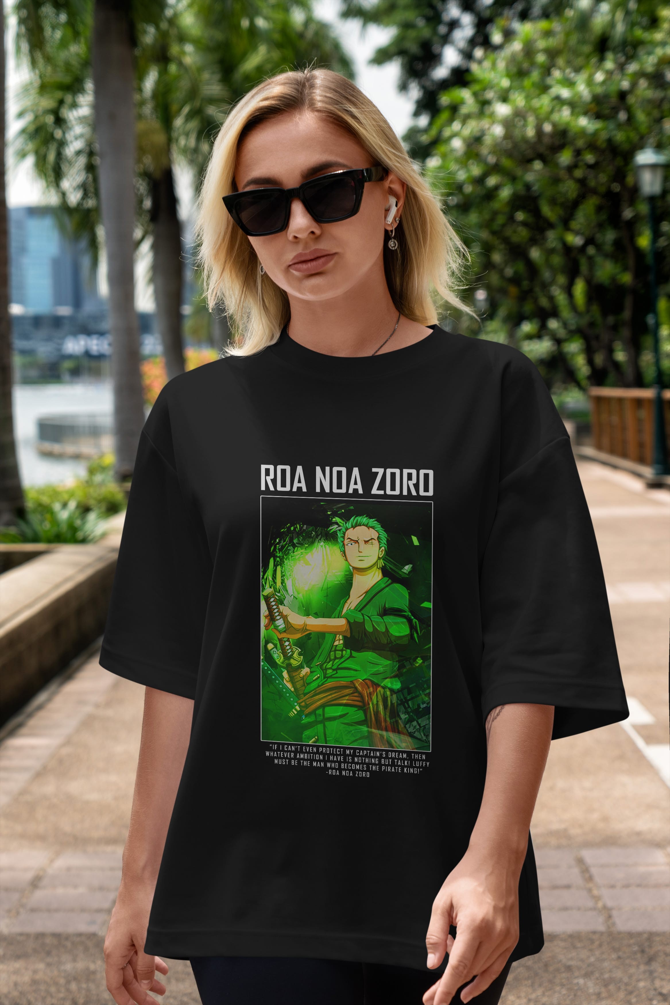 Roronoa Zoro 5 Anime Ön Baskılı Oversize t-shirt Erkek Kadın Unisex