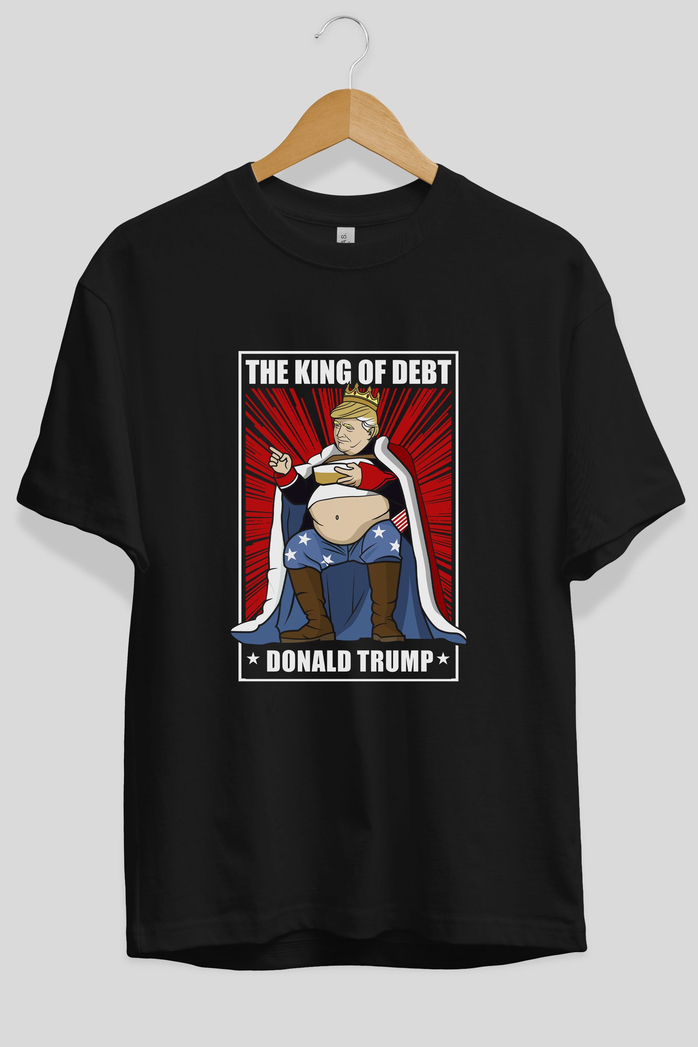 Trump King Ön Baskılı Oversize t-shirt Erkek Kadın Unisex %100 Pamuk tişort