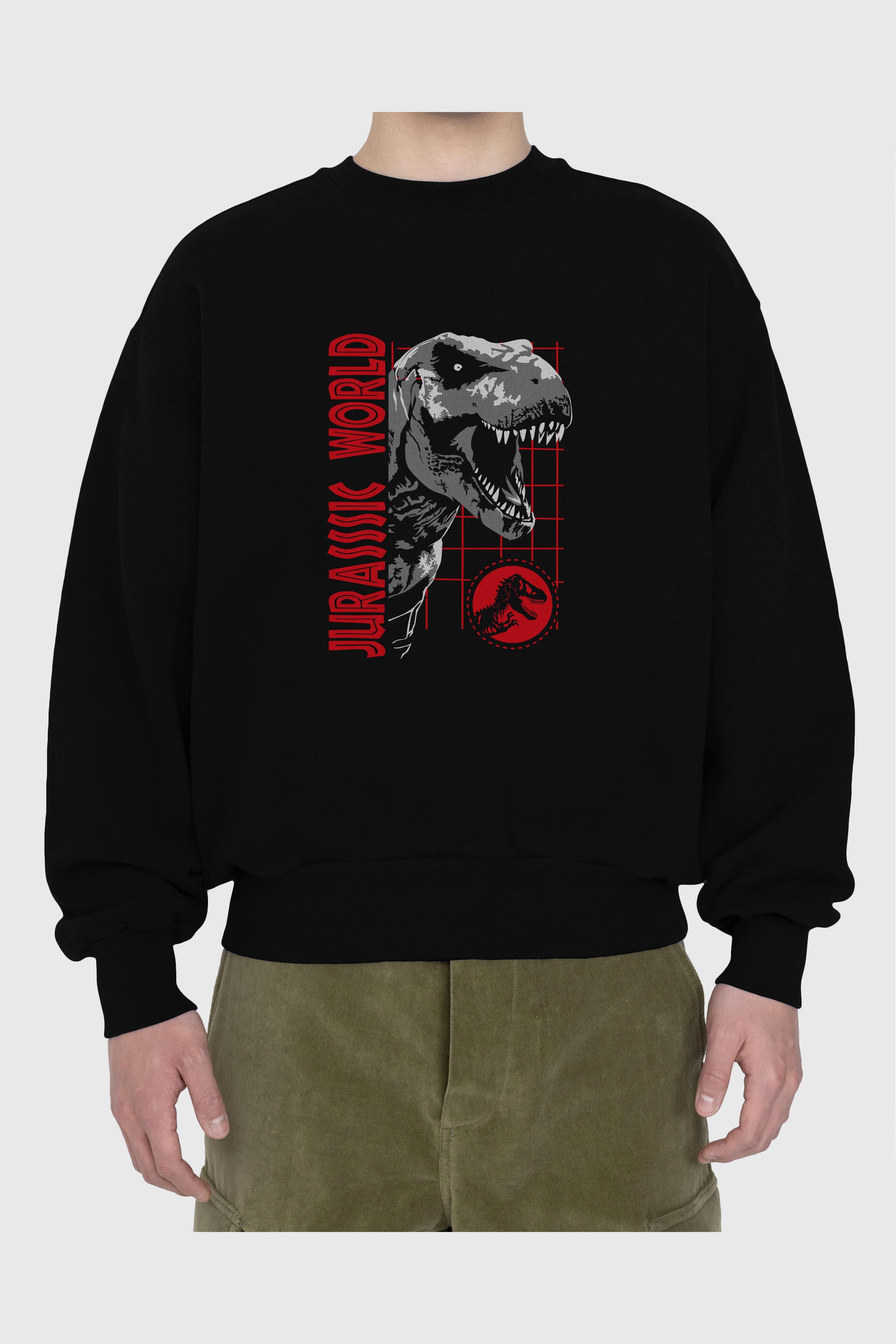 Jurassic Park (2) Ön Baskılı Oversize Sweatshirt Erkek Kadın Unisex