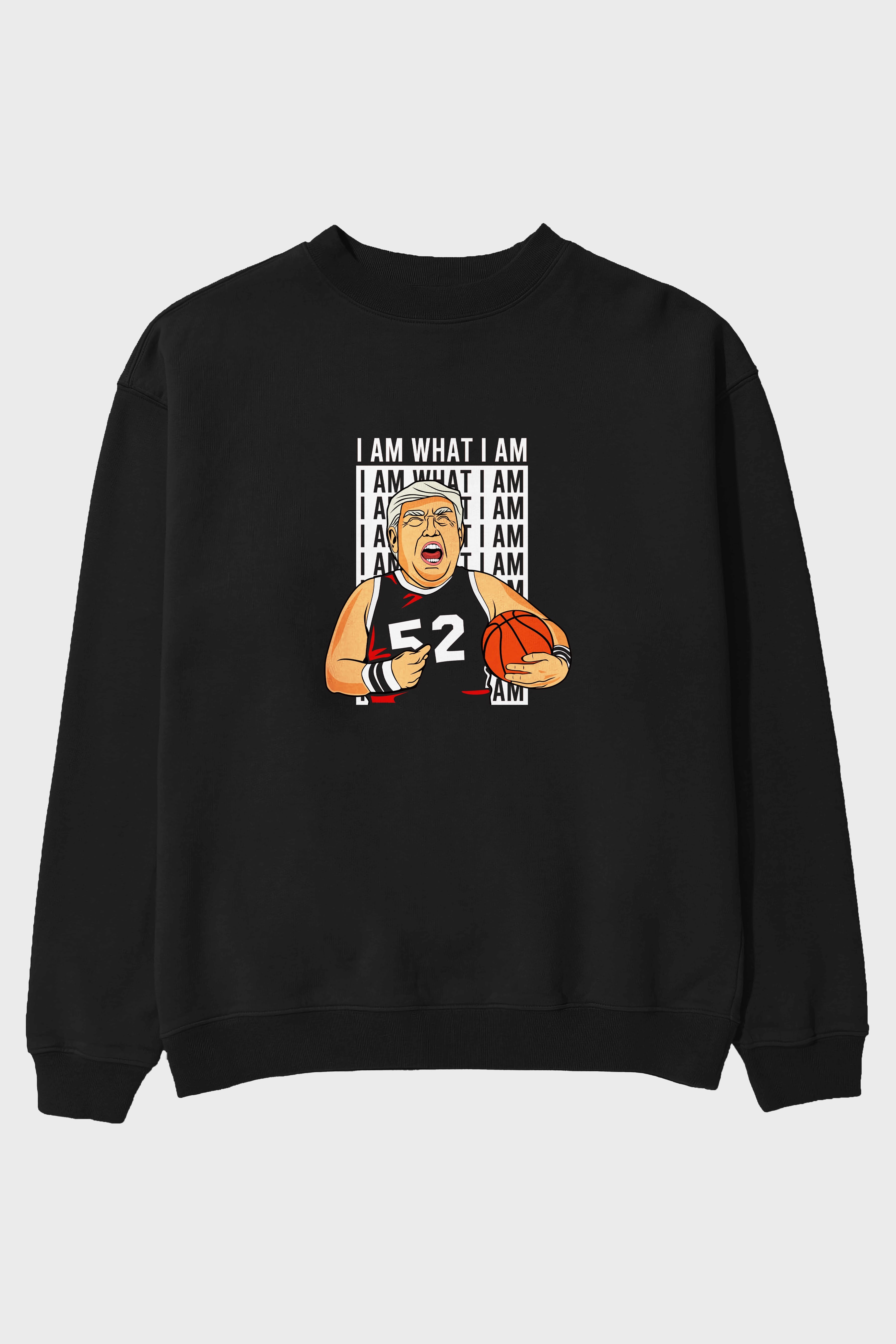 Trump Basketball Ön Baskılı Oversize Sweatshirt Erkek Kadın Unisex