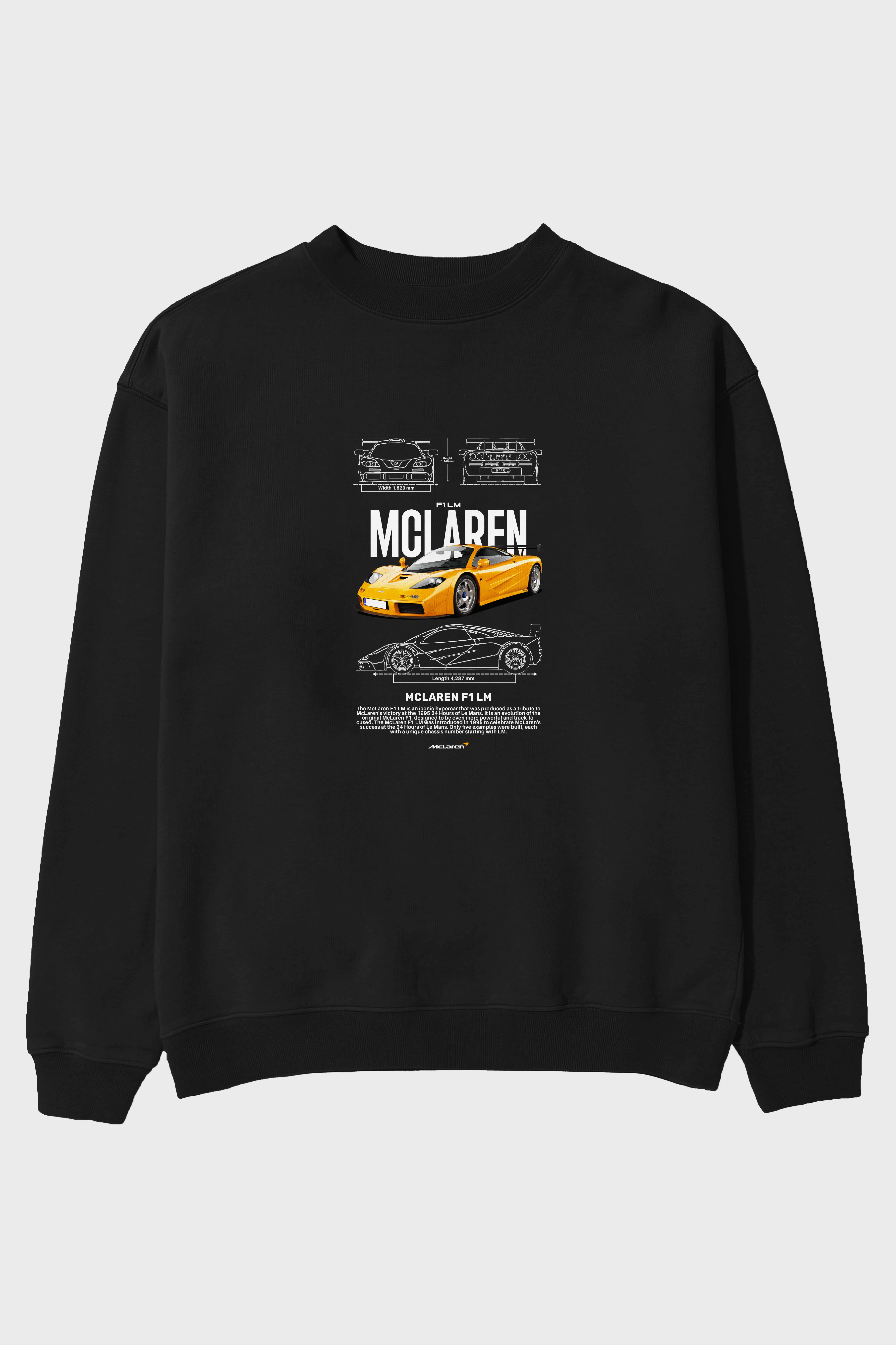 MCLAREN F1 LM 1 Ön Baskılı Anime Oversize Sweatshirt Erkek Kadın Unisex