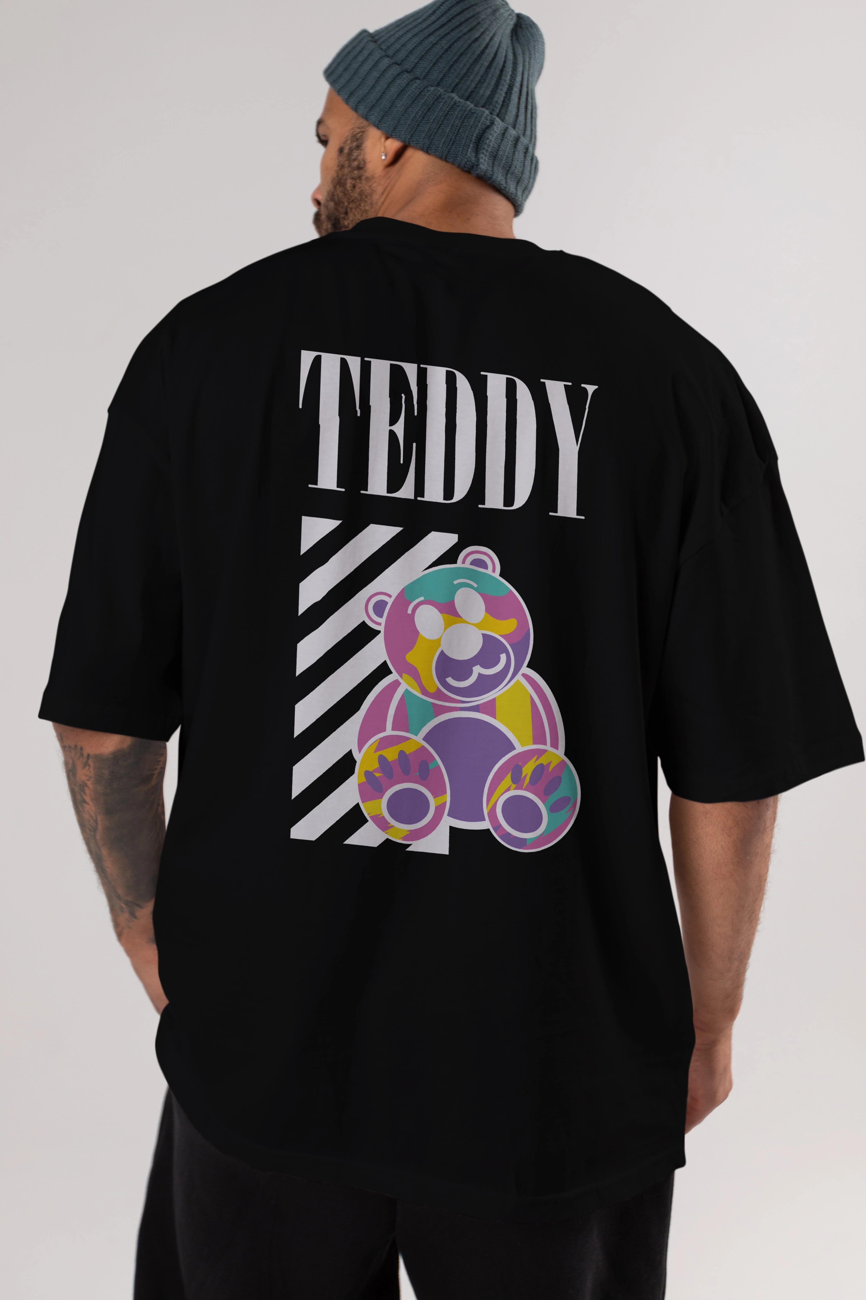 Teddy Bear 2 Arka Baskılı Oversize t-shirt Erkek Kadın Unisex