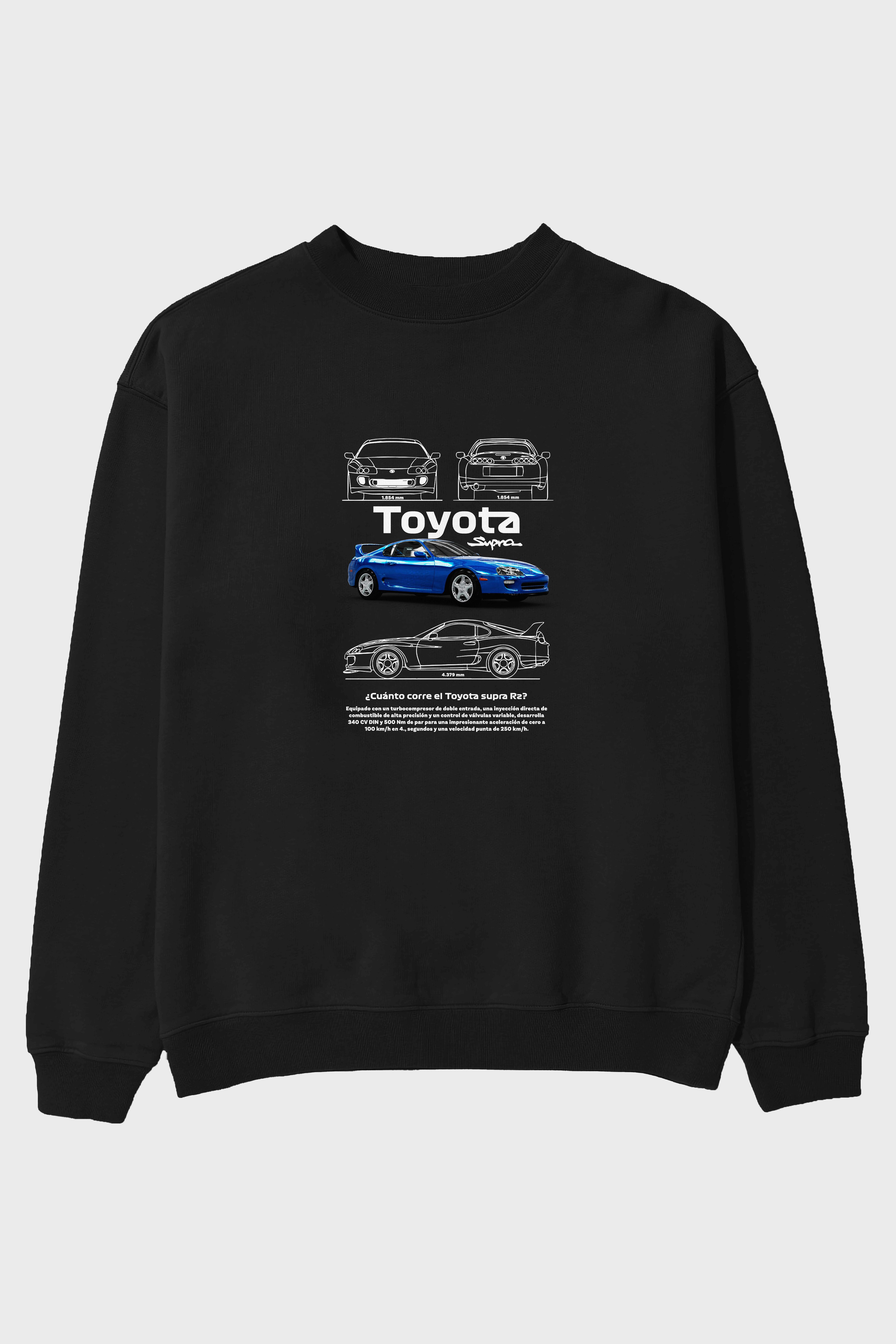 TOYOTA SUPRA RZ Ön Baskılı Anime Oversize Sweatshirt Erkek Kadın Unisex