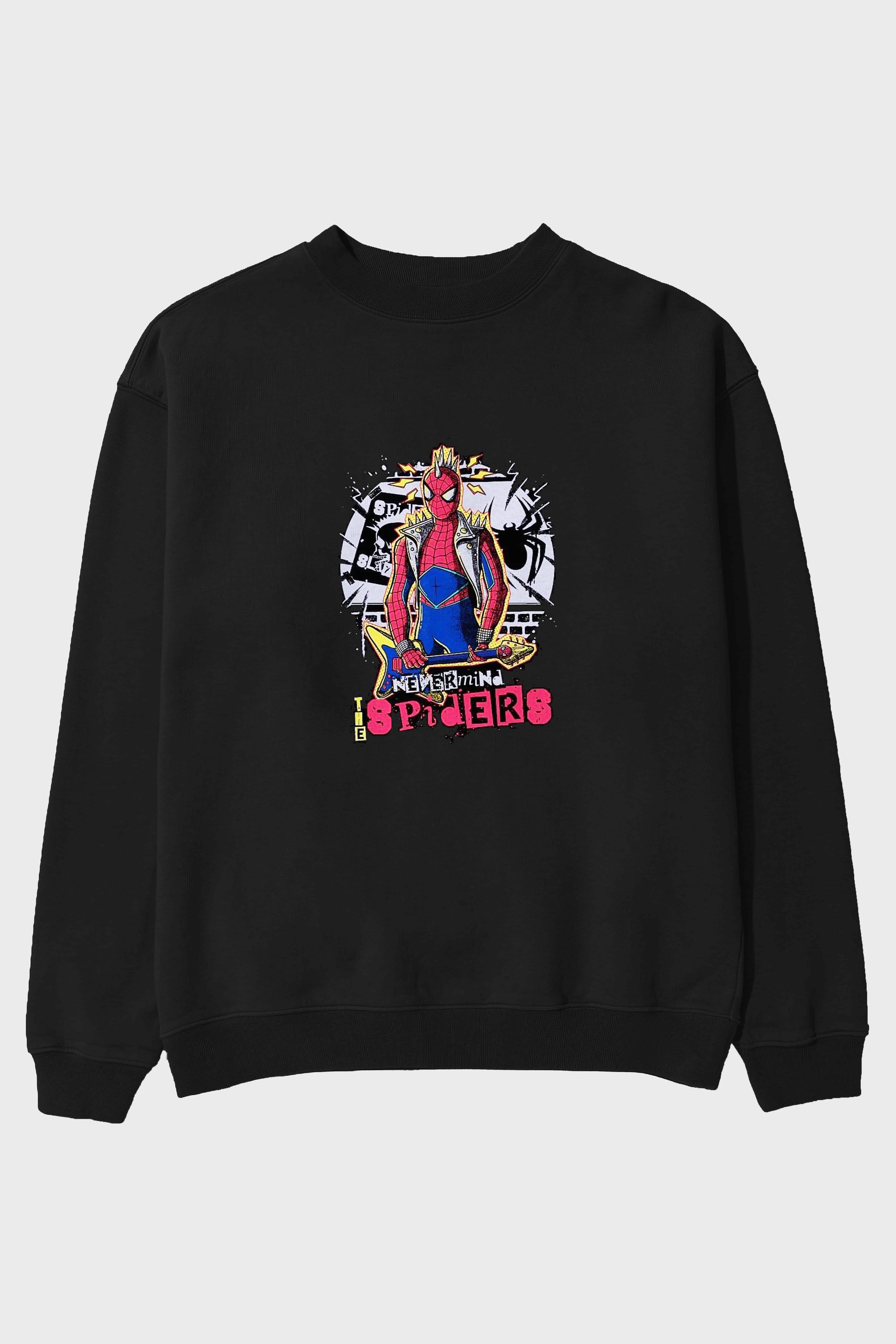 Spiderman Rock Ön Baskılı Oversize Sweatshirt Erkek Kadın Unisex