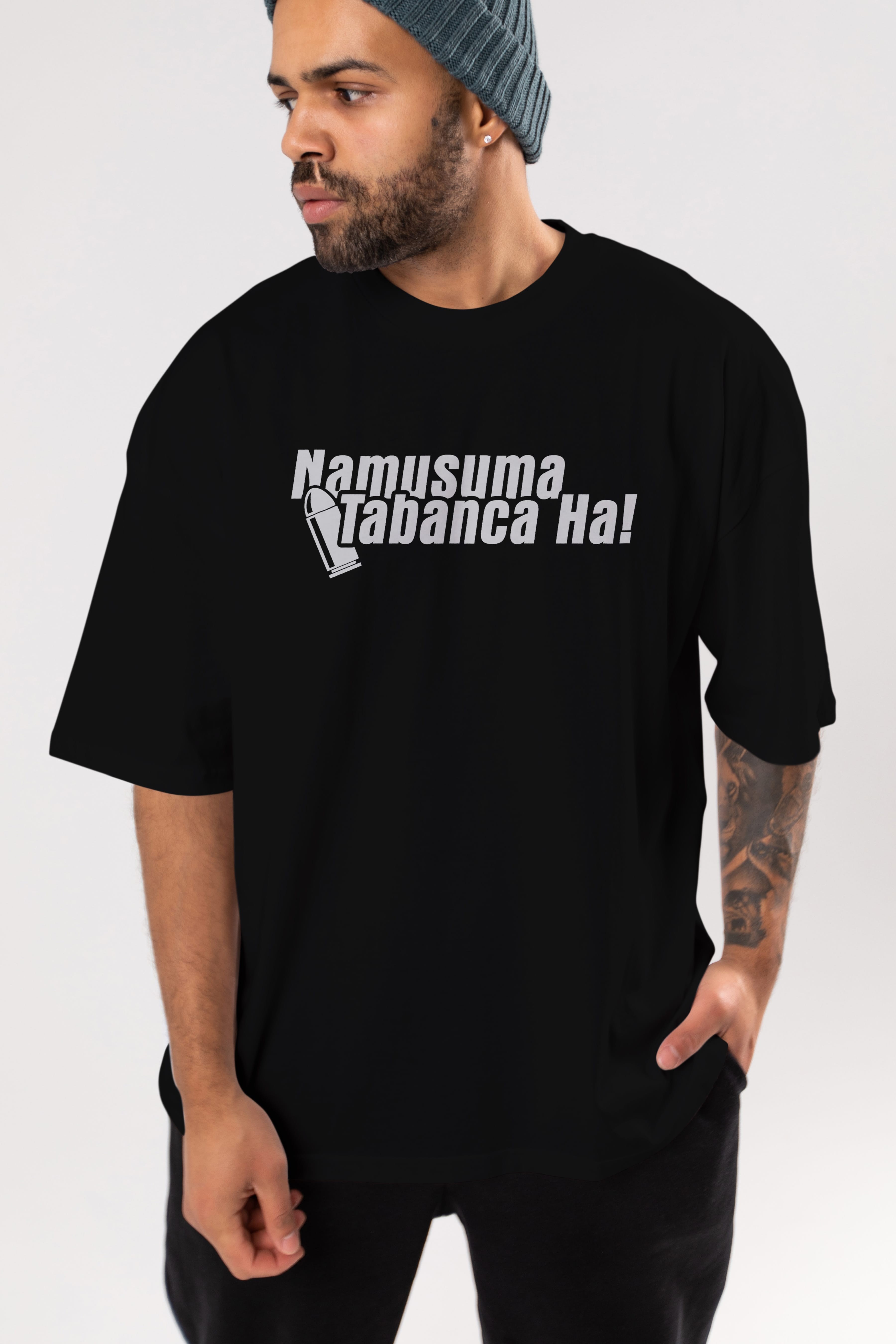 Namusuma Tabanca Ön Baskılı Oversize t-shirt %100 pamuk Erkek Kadın Unisex