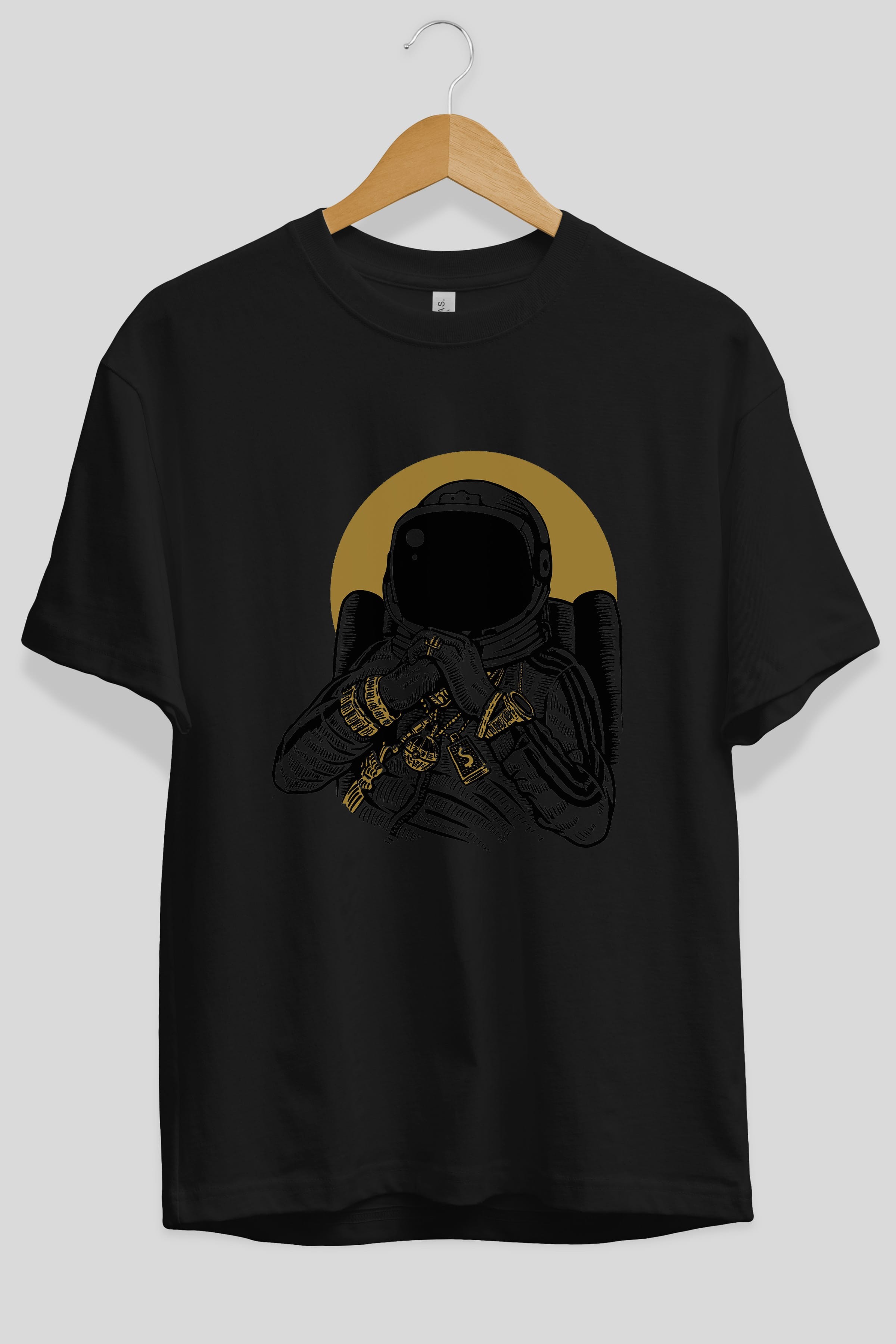 Space Dee Jay Ön Baskılı Oversize t-shirt Erkek Kadın Unisex %100 Pamuk tişort