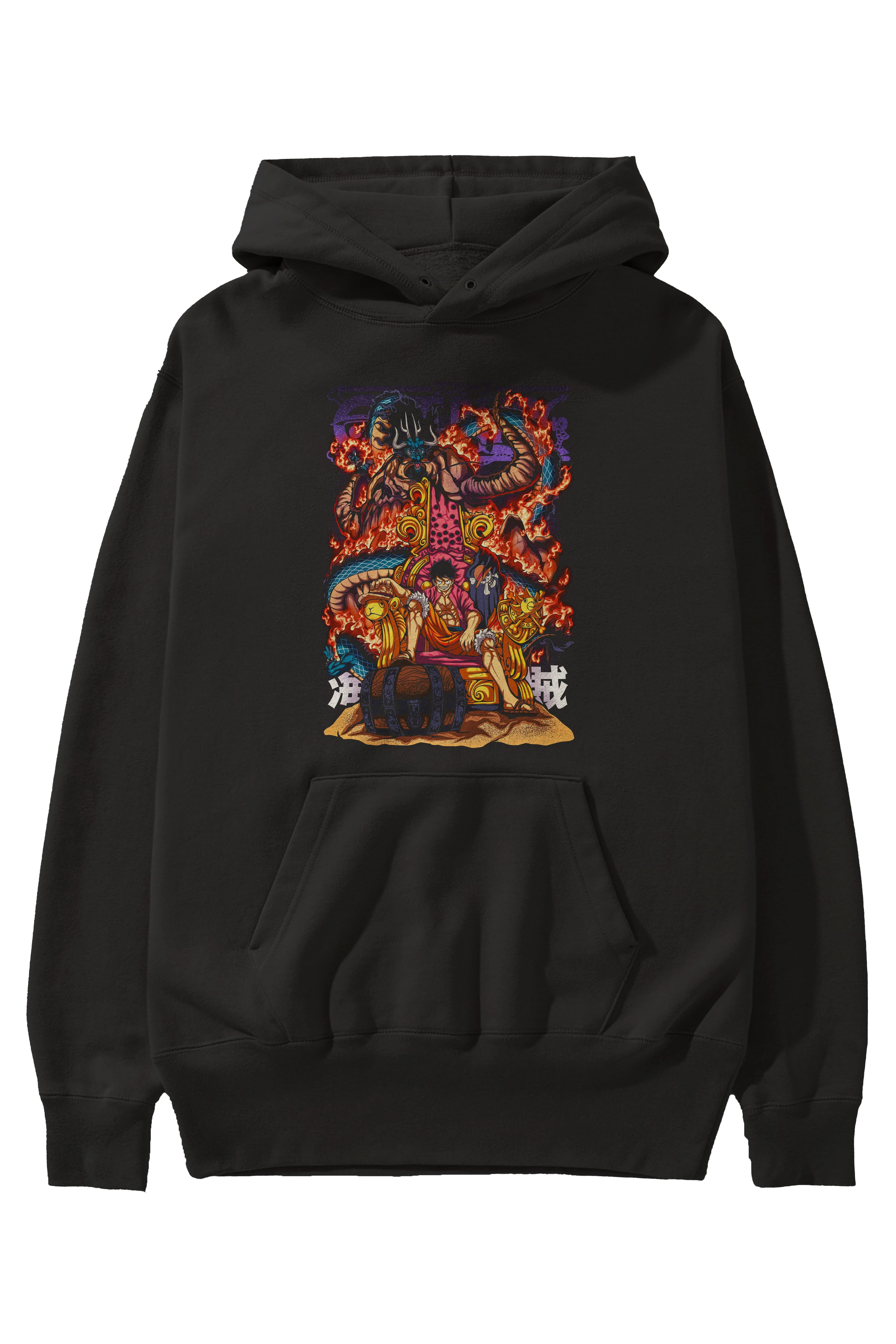MONKEY D. LUFFY 1 Anime Ön Baskılı Hoodie Oversize Kapüşonlu Sweatshirt Erkek Kadın Unisex