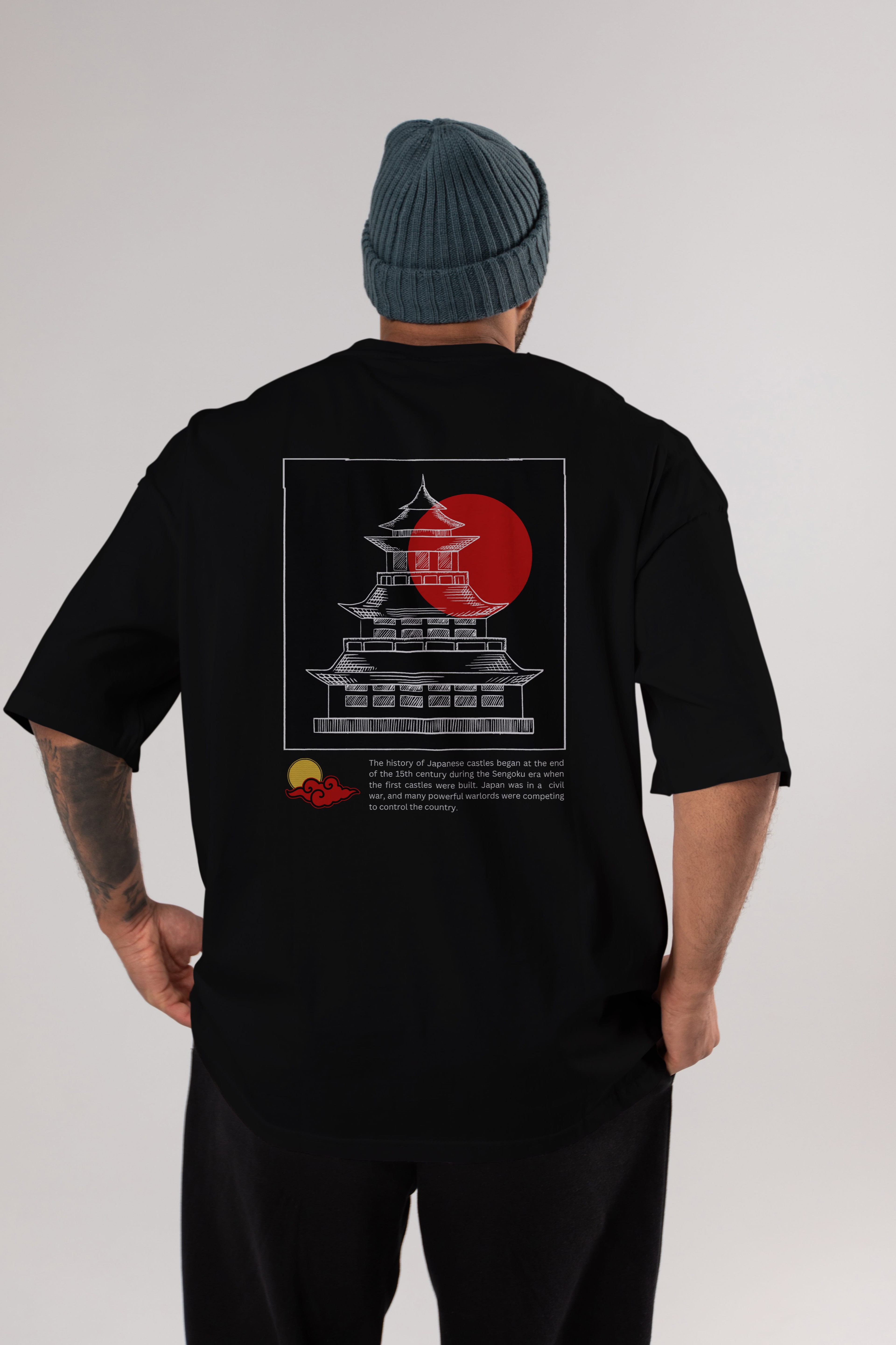 Retro Japanese Arka Baskılı Oversize t-shirt Erkek Kadın Unisex