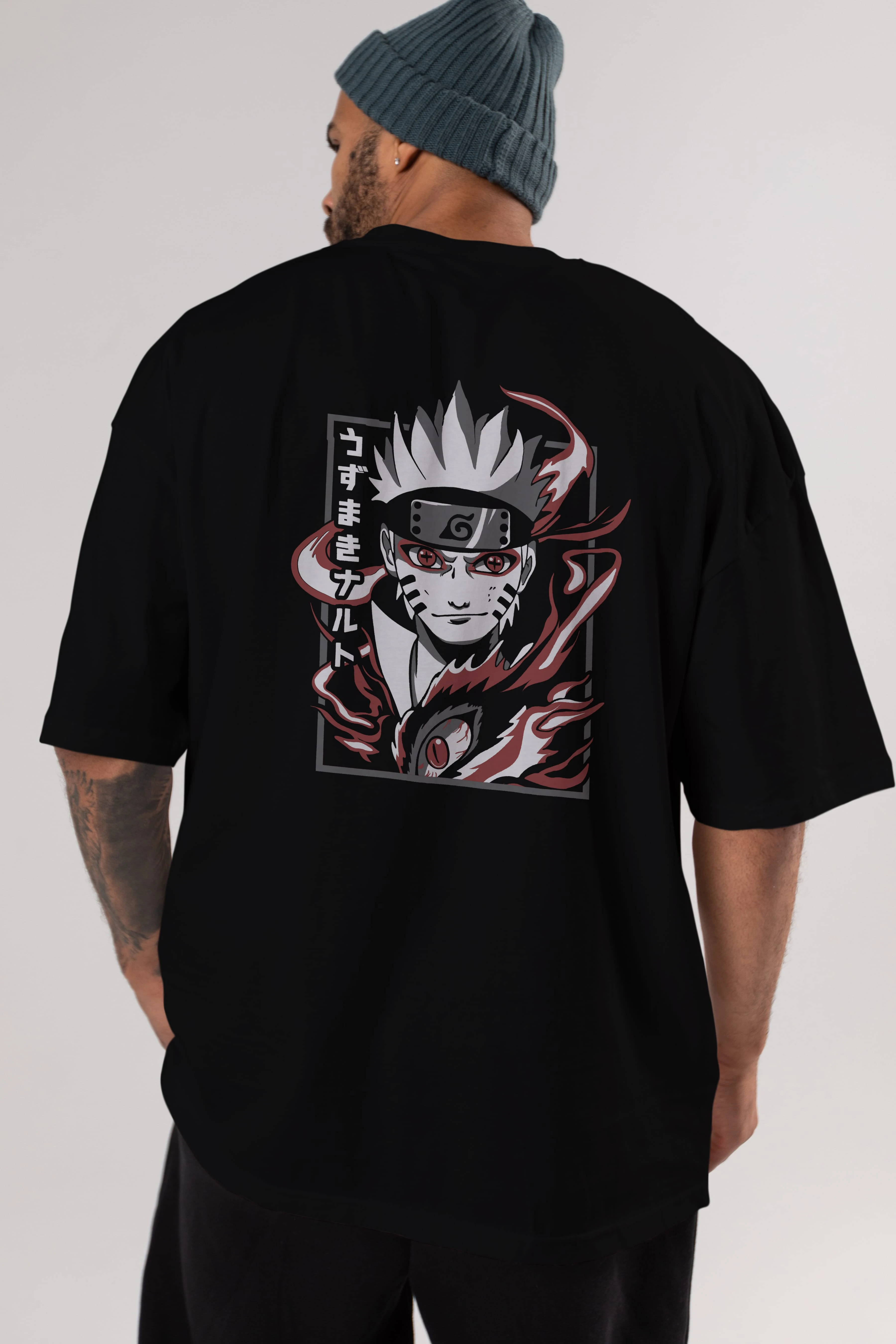 NarutoMod Anime Arka Baskılı Oversize t-shirt Erkek Kadın Unisex