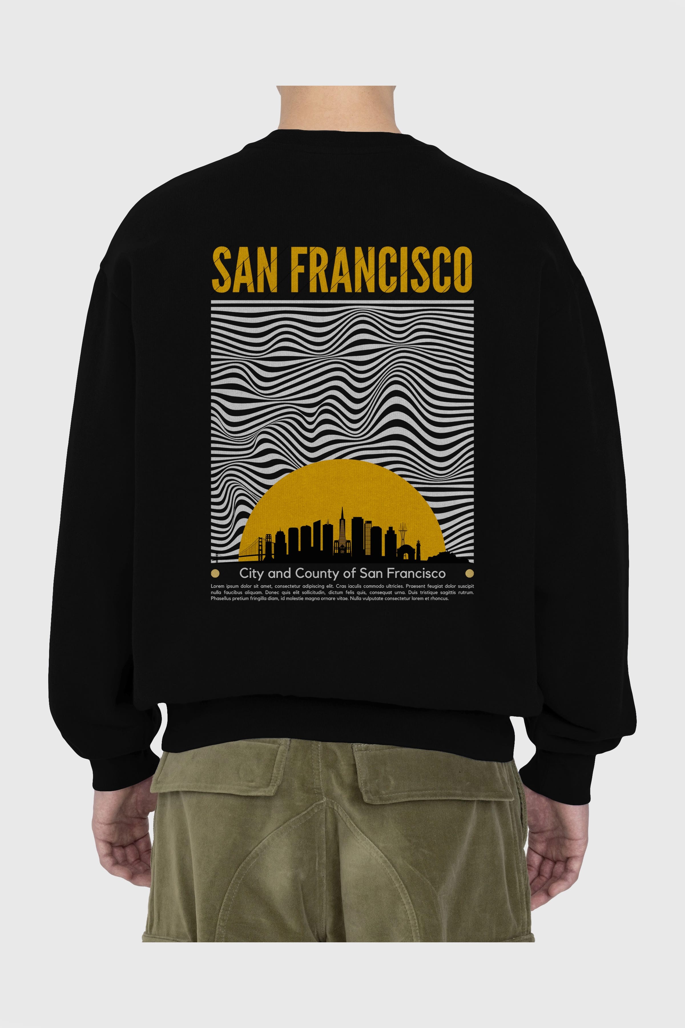 San Francisco Yazılı Arka Baskılı Oversize Sweatshirt Erkek Kadın Unisex