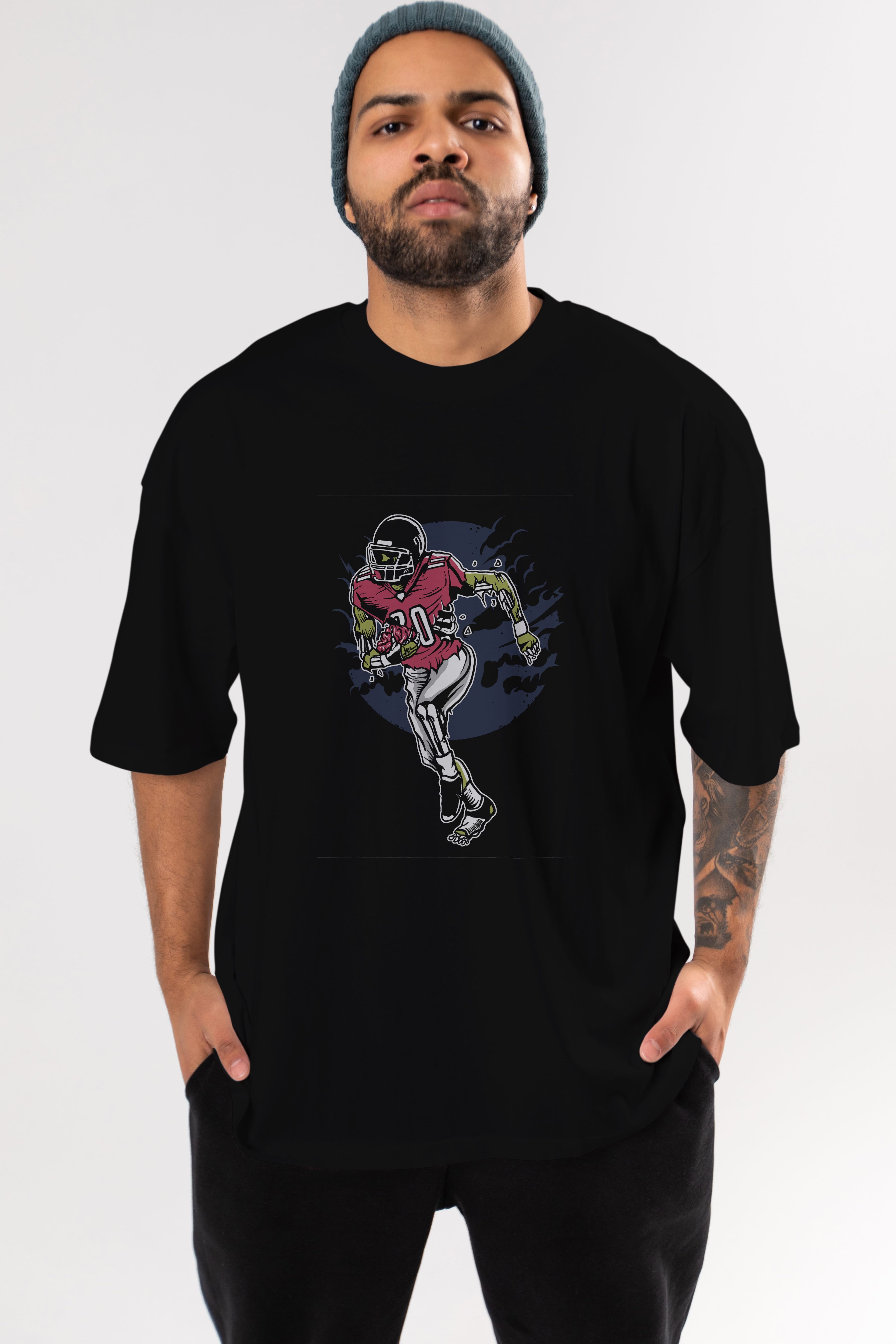 Zombie Football Ön Baskılı Oversize t-shirt Erkek Kadın Unisex %100 Pamuk tişort