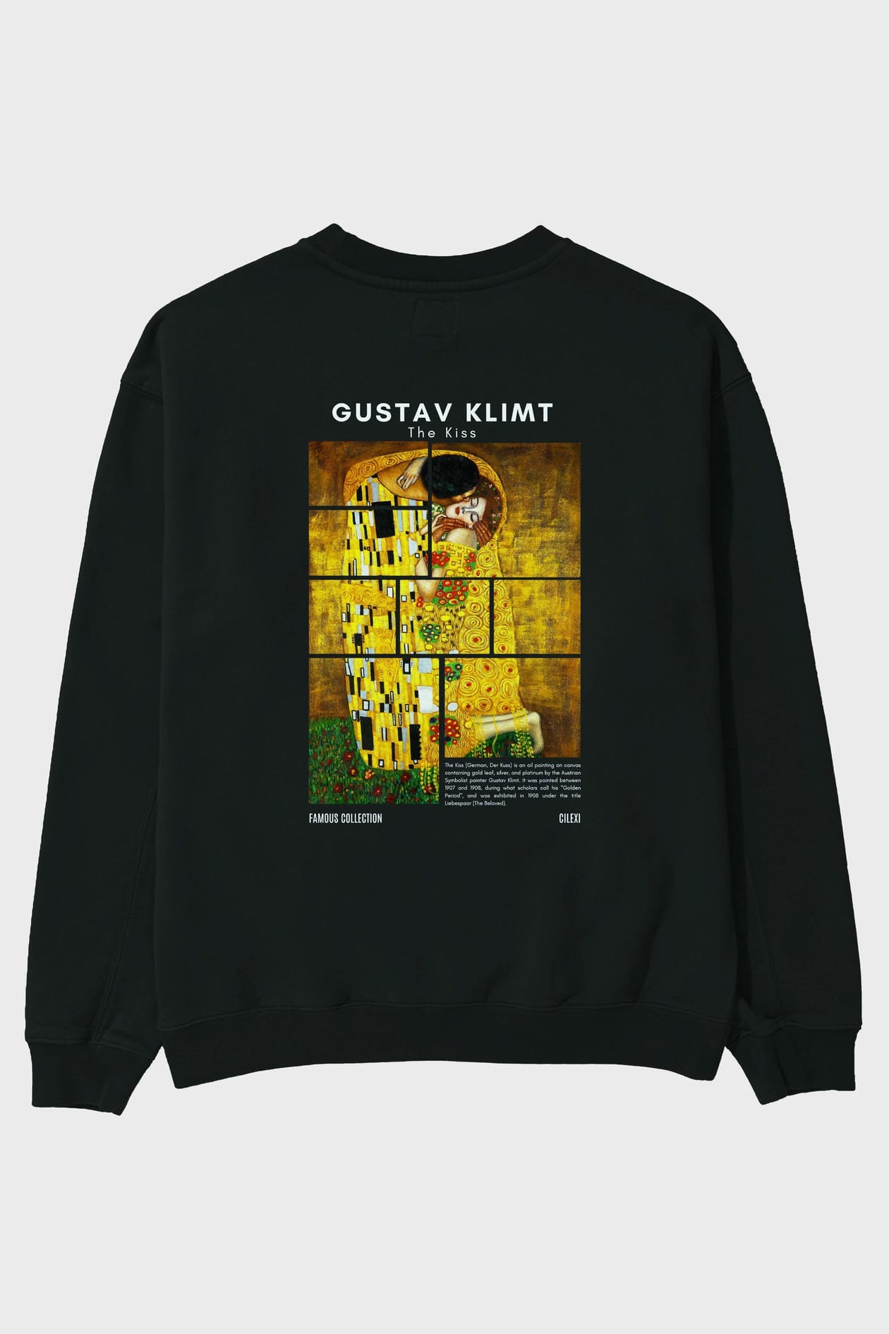 Gustav Klimt The Kiss Arka Baskılı Oversize Sweatshirt Erkek Kadın Unisex
