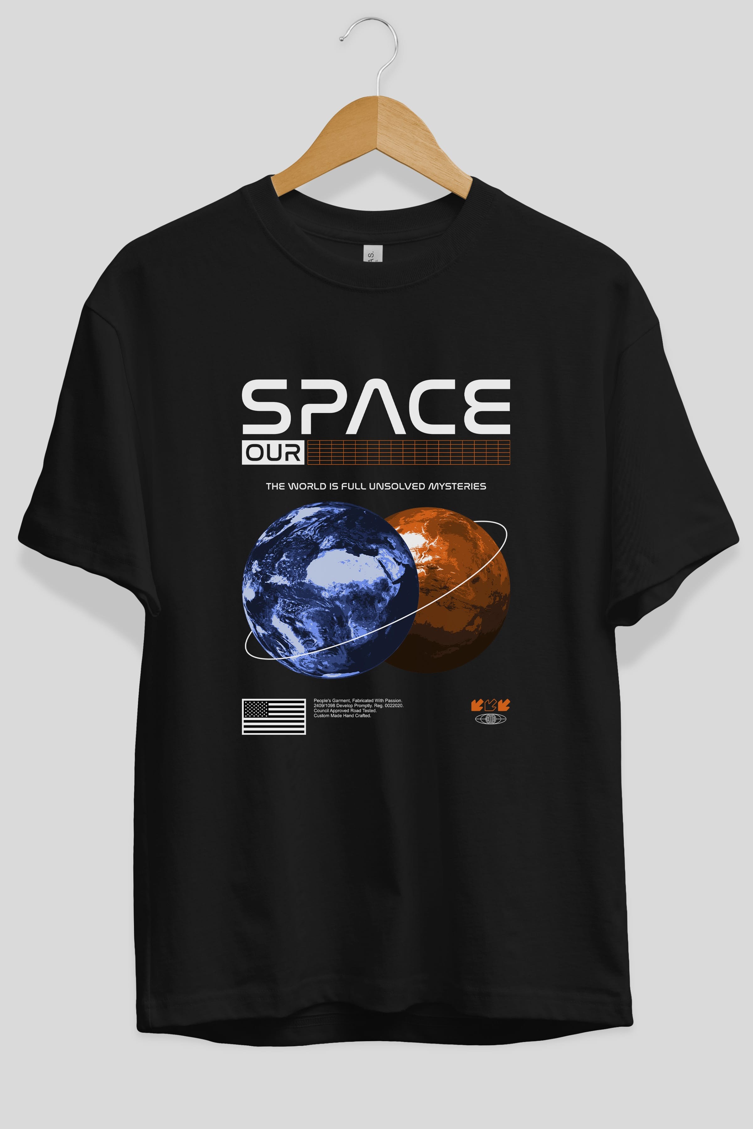 Space Our Ön Baskılı Oversize t-shirt Erkek Kadın Unisex