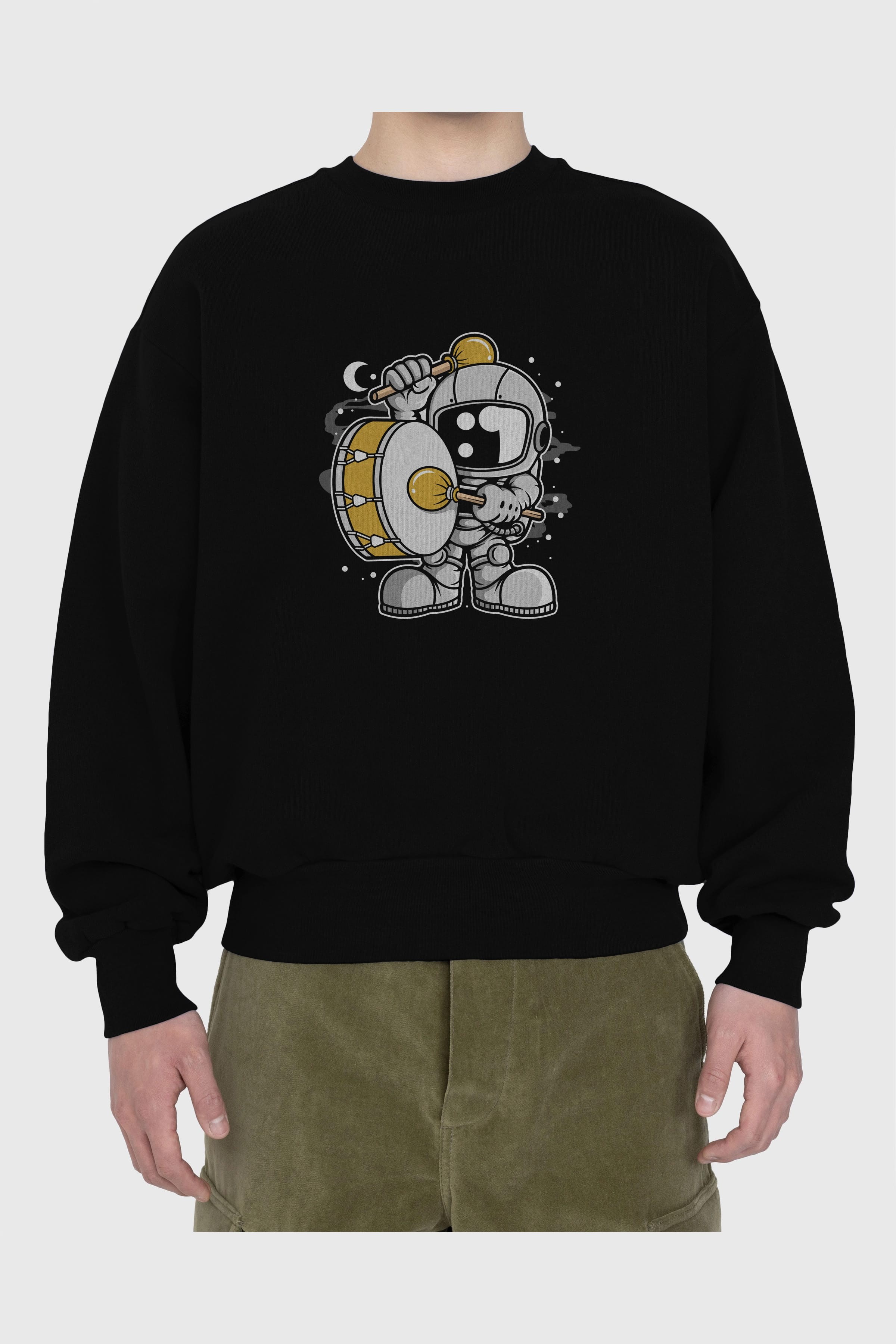 Astronaut Marching Band Ön Baskılı Oversize Sweatshirt Erkek Kadın Unisex