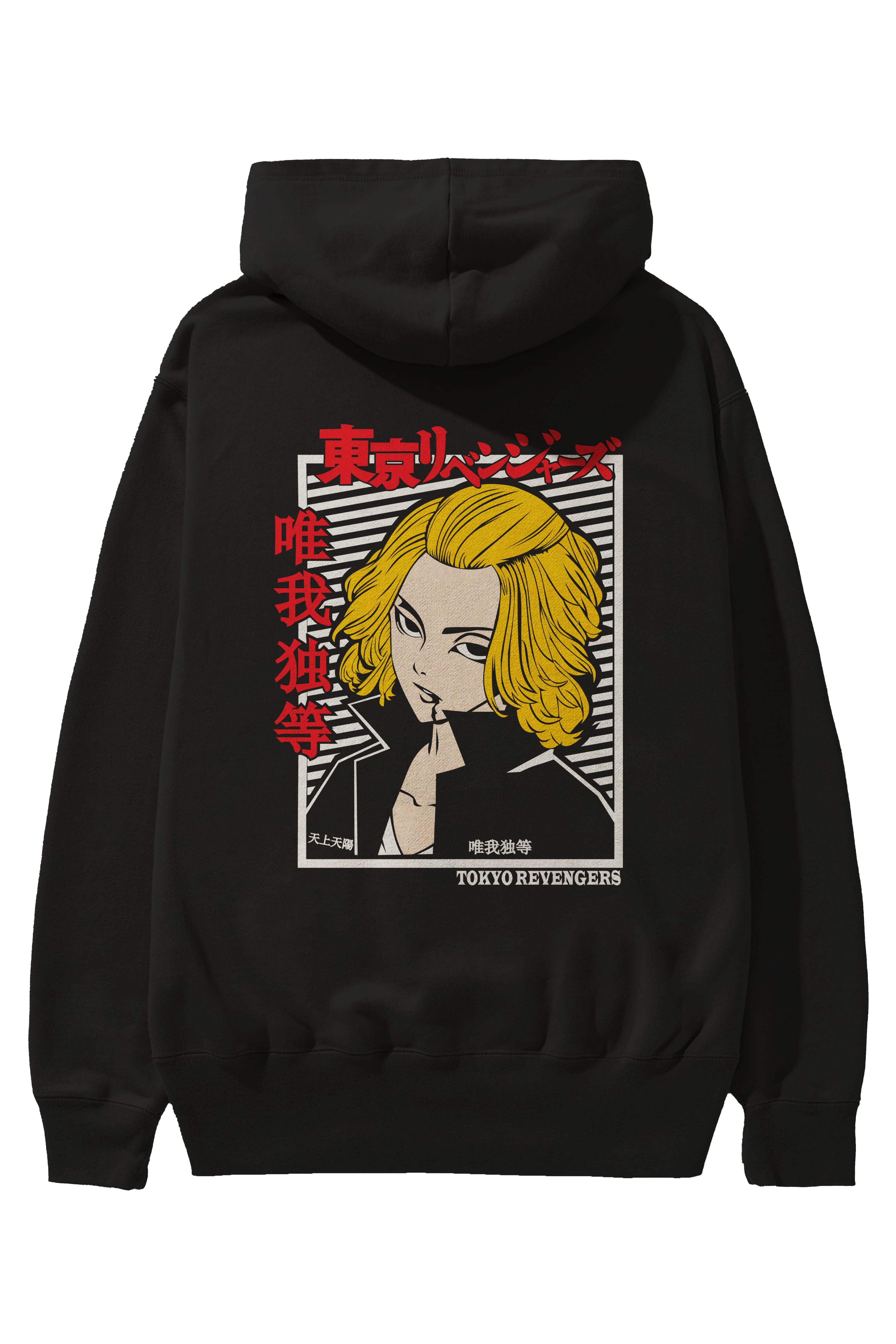 TokyoRev. M Anime Arka Baskılı Hoodie Oversize Kapüşonlu Sweatshirt Erkek Kadın Unisex