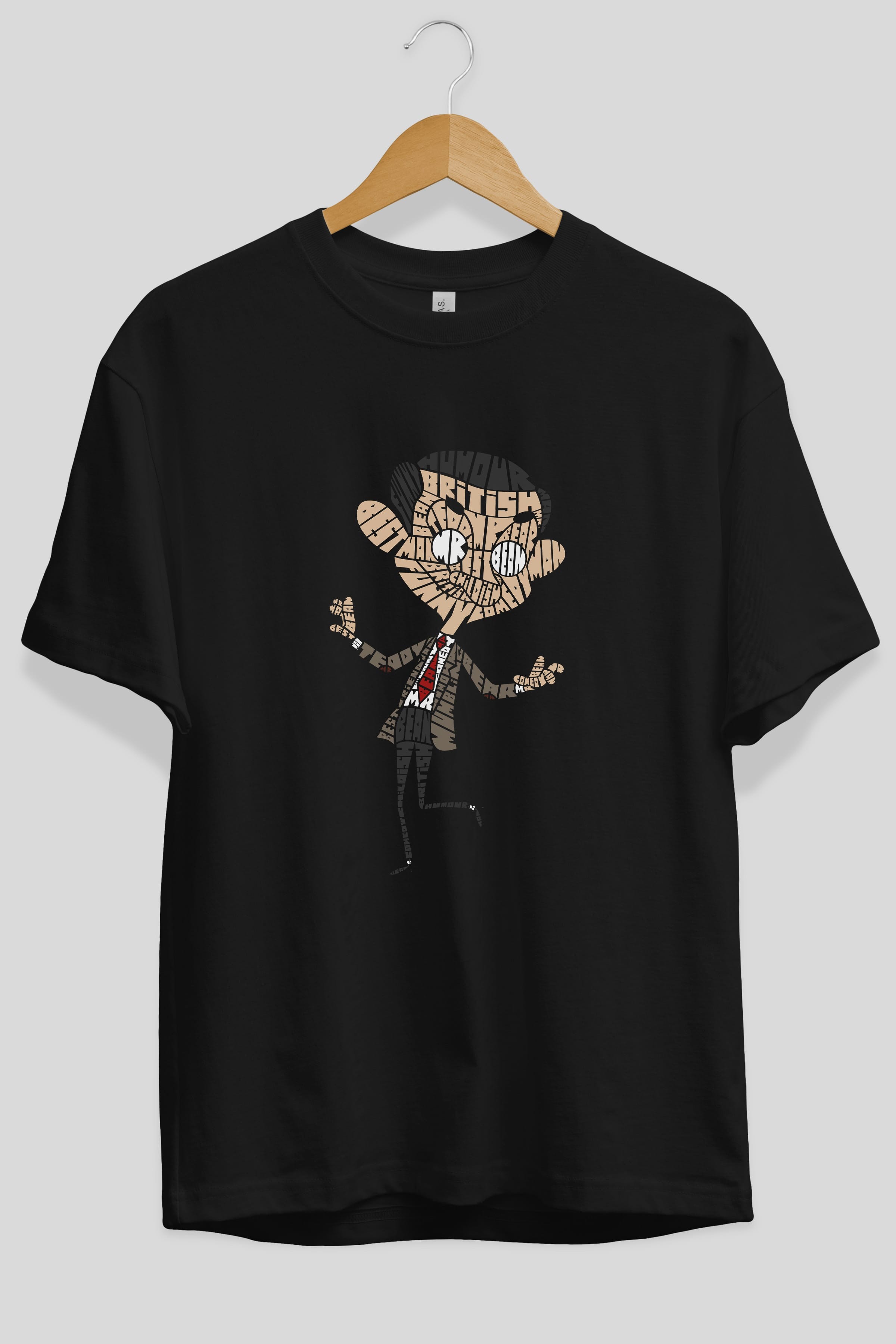 Mr Bean Ön Baskılı Oversize t-shirt %100 pamuk Erkek Kadın Unisex