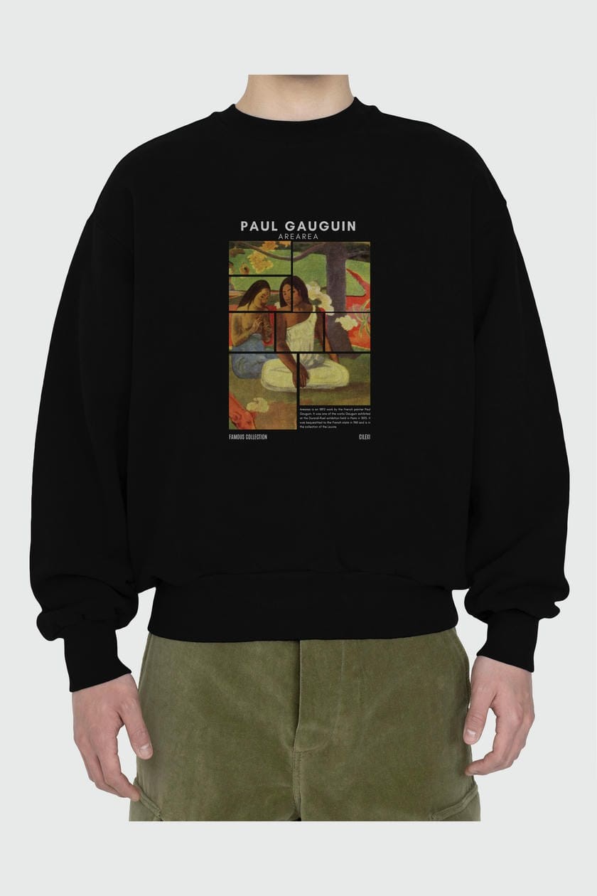 Paul Gauguin Arearea ön Baskılı Oversize Sweatshirt Erkek Kadın Unisex