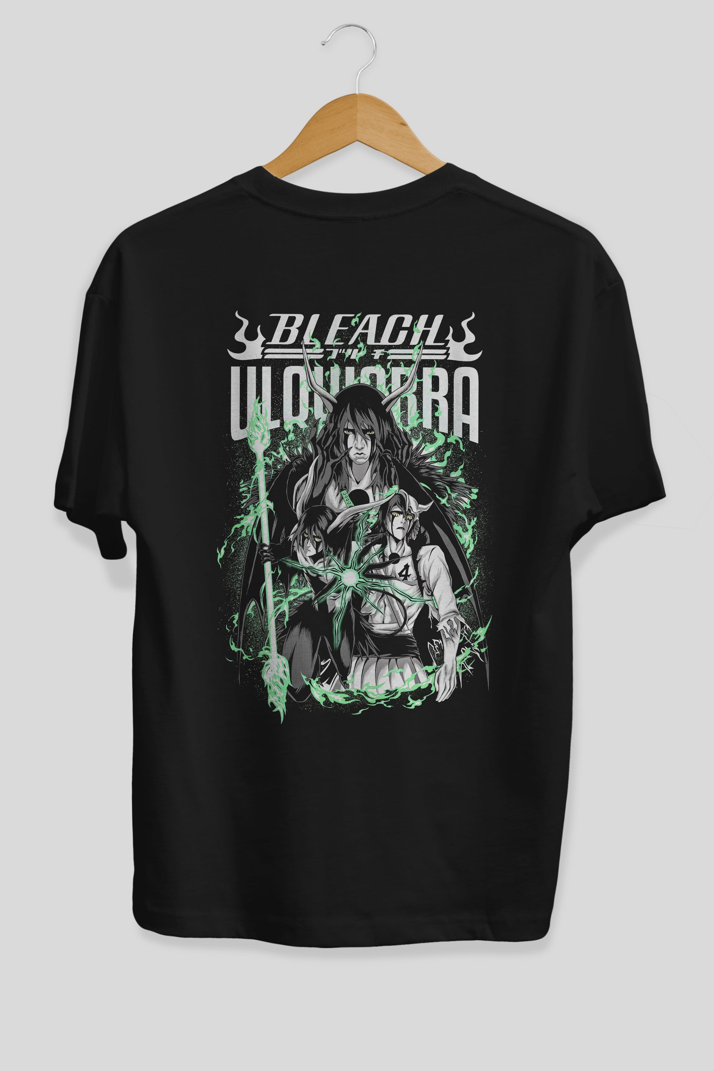 BLEACH(ULQUIARRA) Anime Arka Baskılı Oversize t-shirt Erkek Kadın Unisex