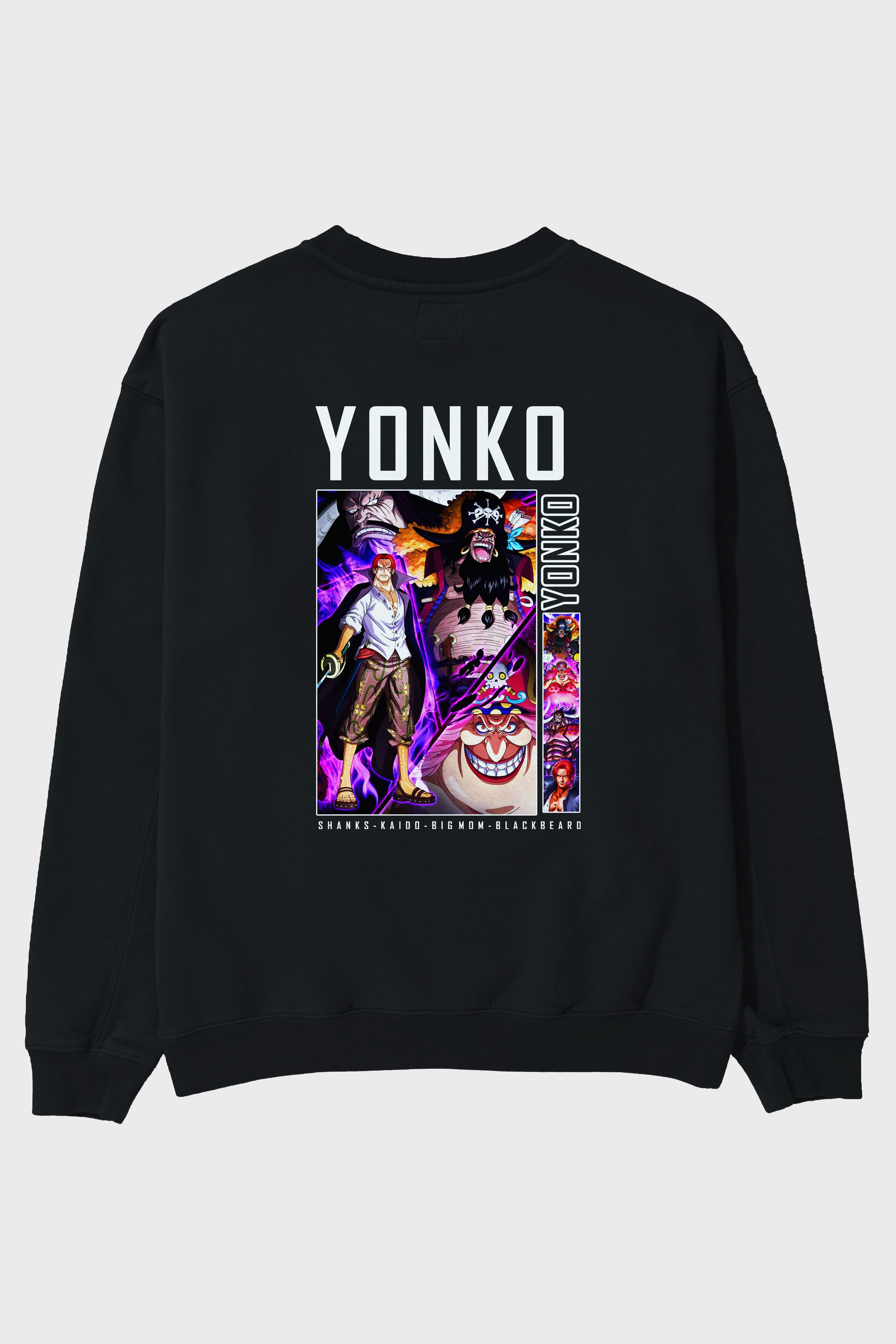 Yonko Arka Baskılı Anime Oversize Sweatshirt Erkek Kadın Unisex