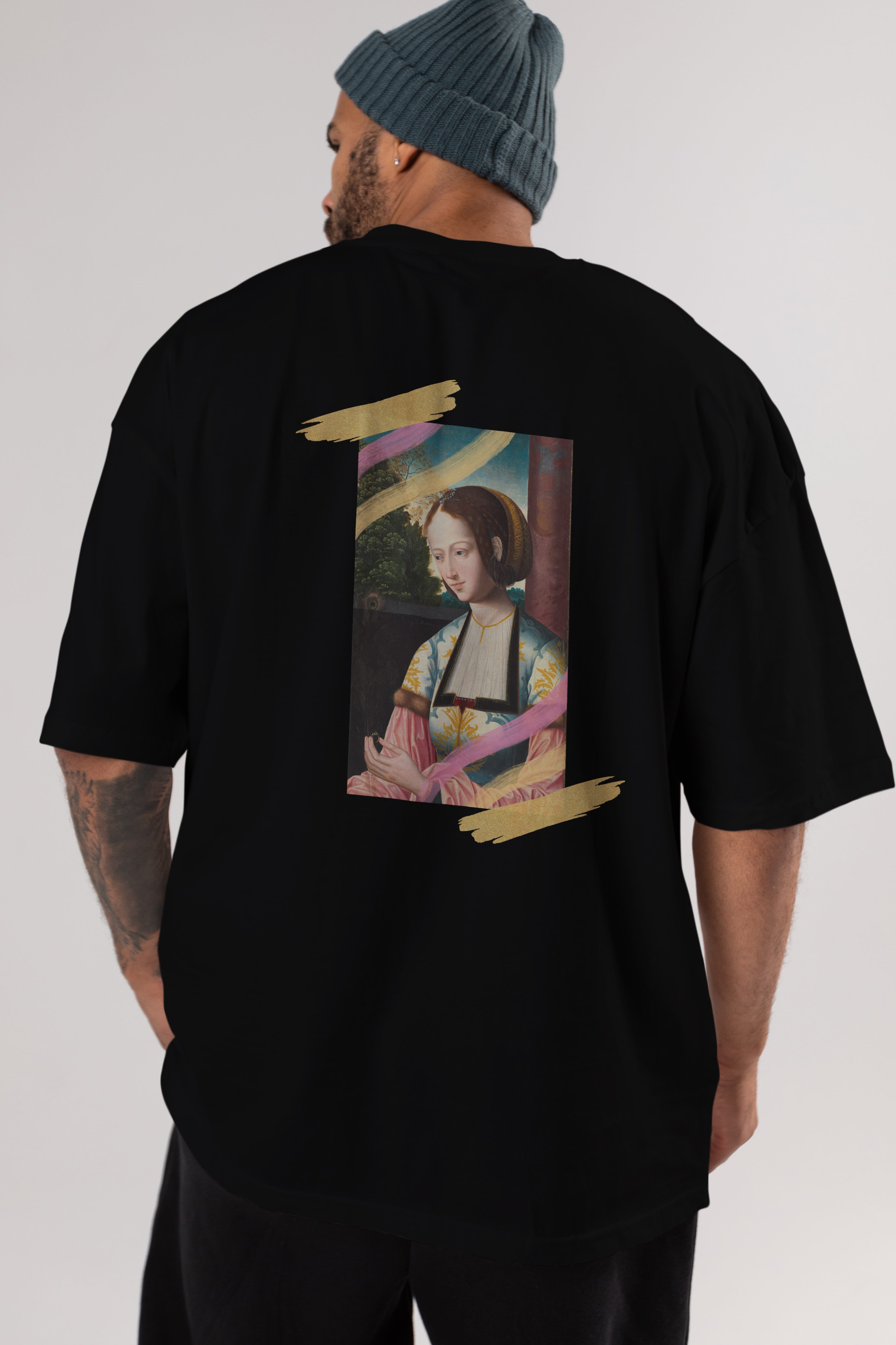 Woman Portrait Arka Baskılı Oversize t-shirt Erkek Kadın Unisex