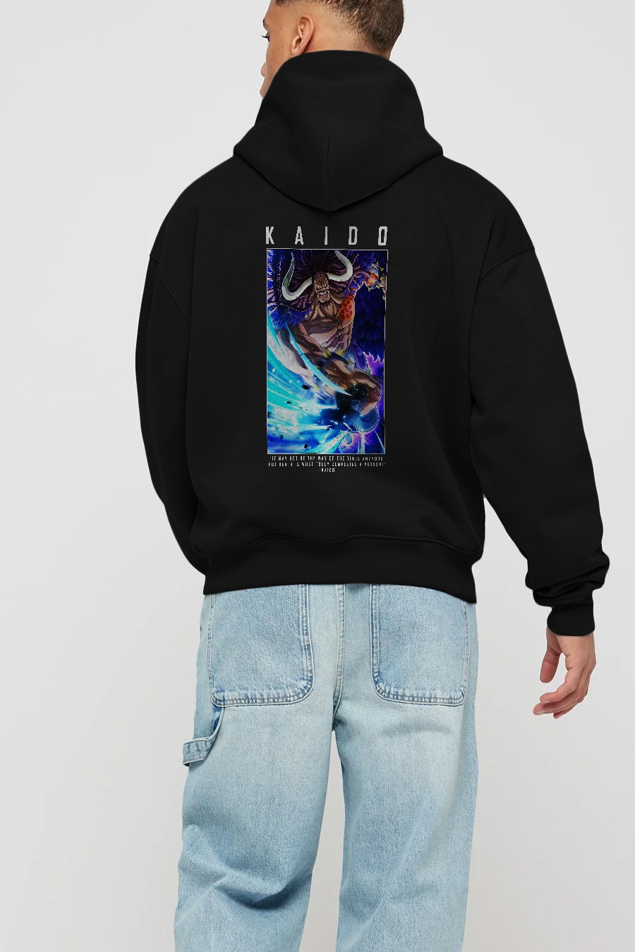 Kaido 2 Anime Arka Baskılı Hoodie Oversize Kapüşonlu Sweatshirt Erkek Kadın Unisex