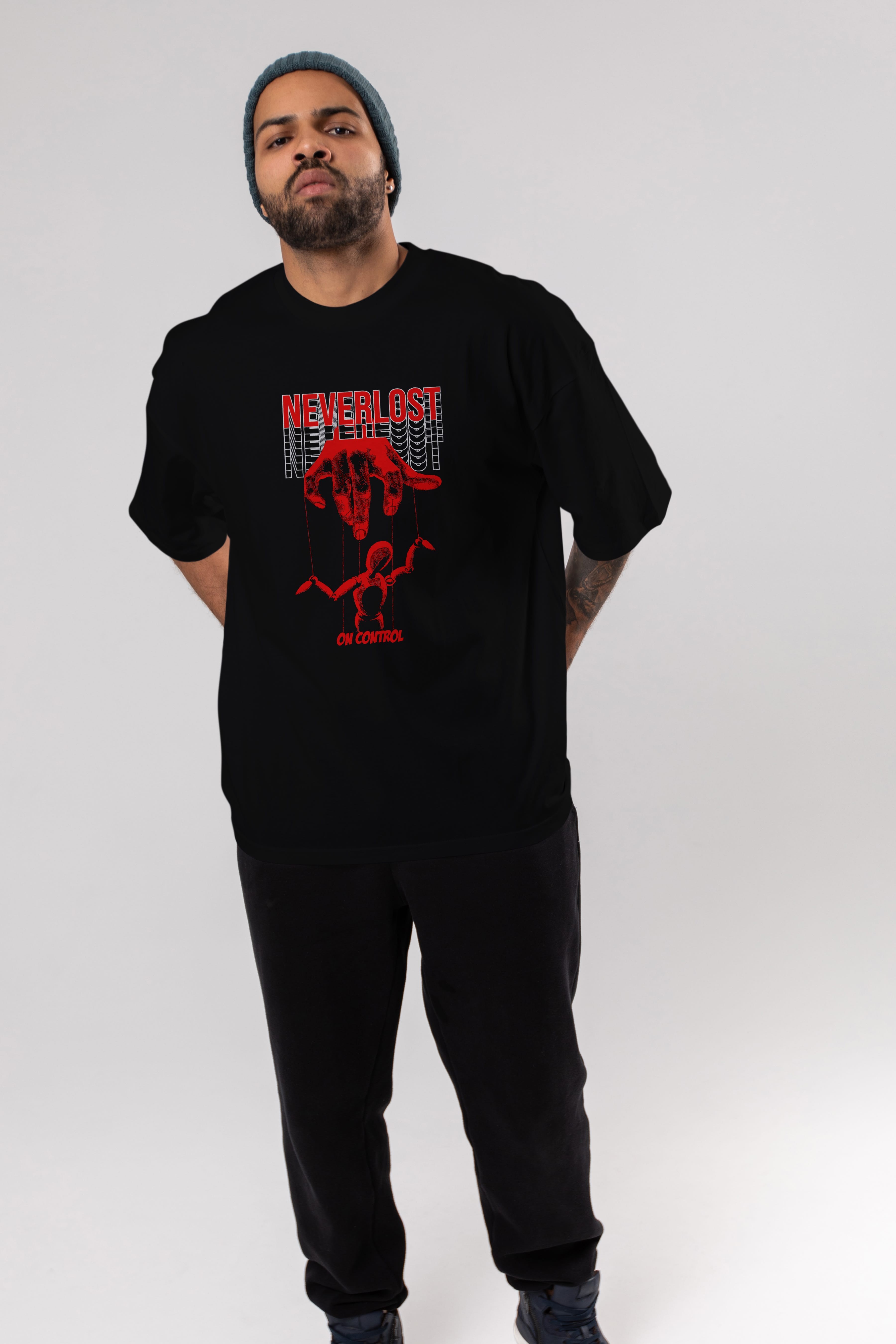 Neverlost on Control Ön Baskılı Oversize t-shirt Erkek Kadın Unisex