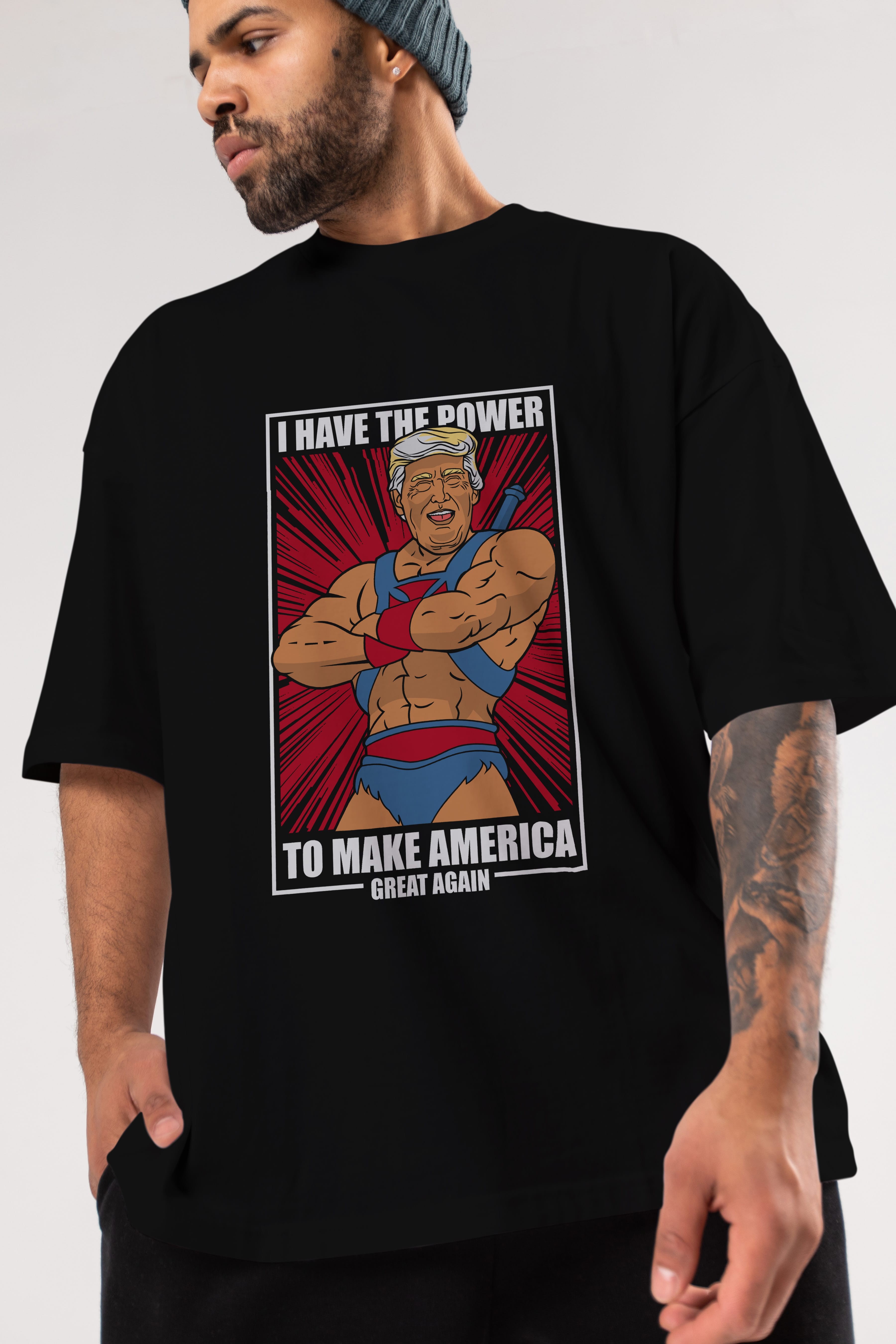 Trump Heman Ön Baskılı Oversize t-shirt Erkek Kadın Unisex %100 Pamuk tişort