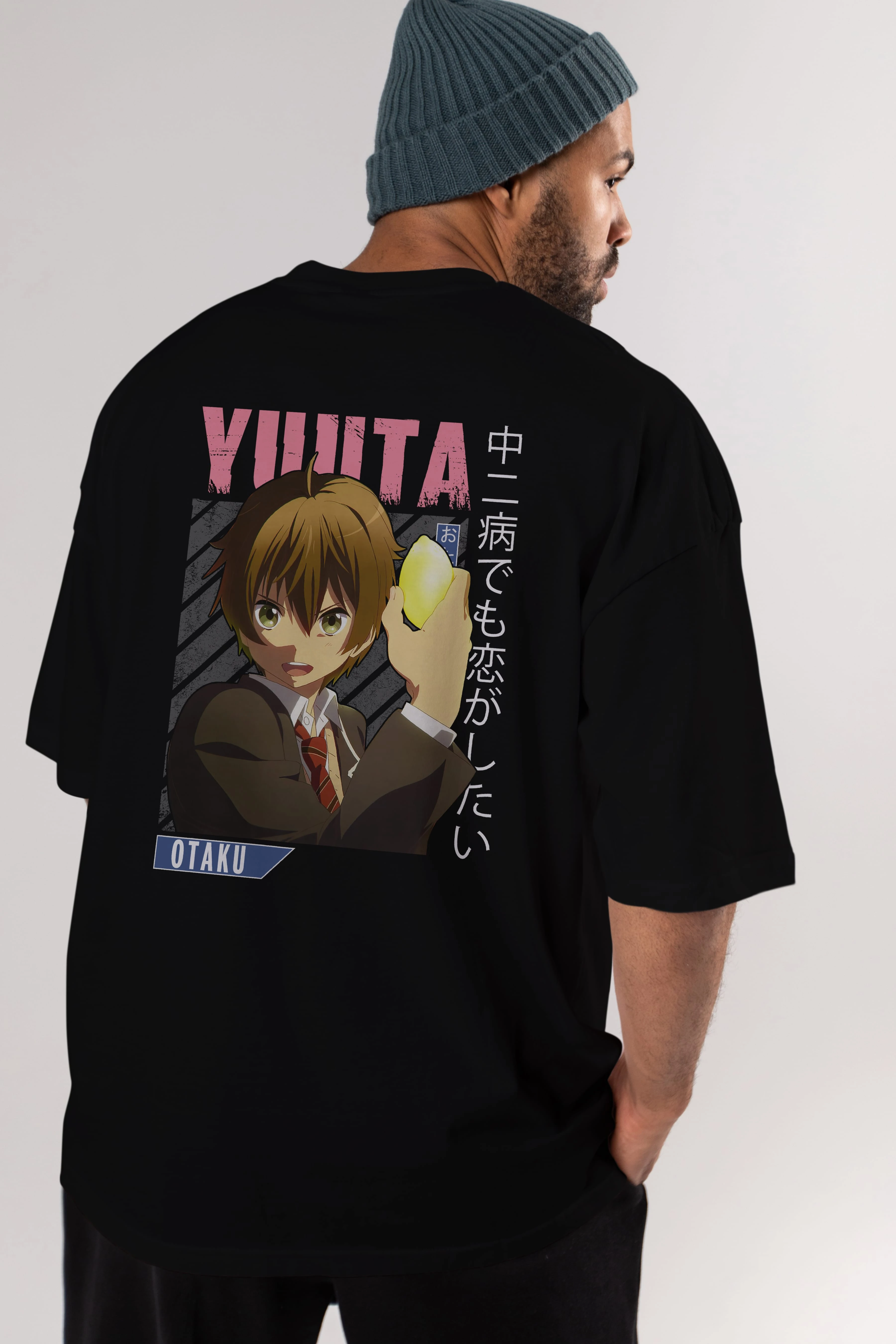Yuuta Togashi 2 Anime Arka Baskılı Oversize t-shirt Erkek Kadın Unisex
