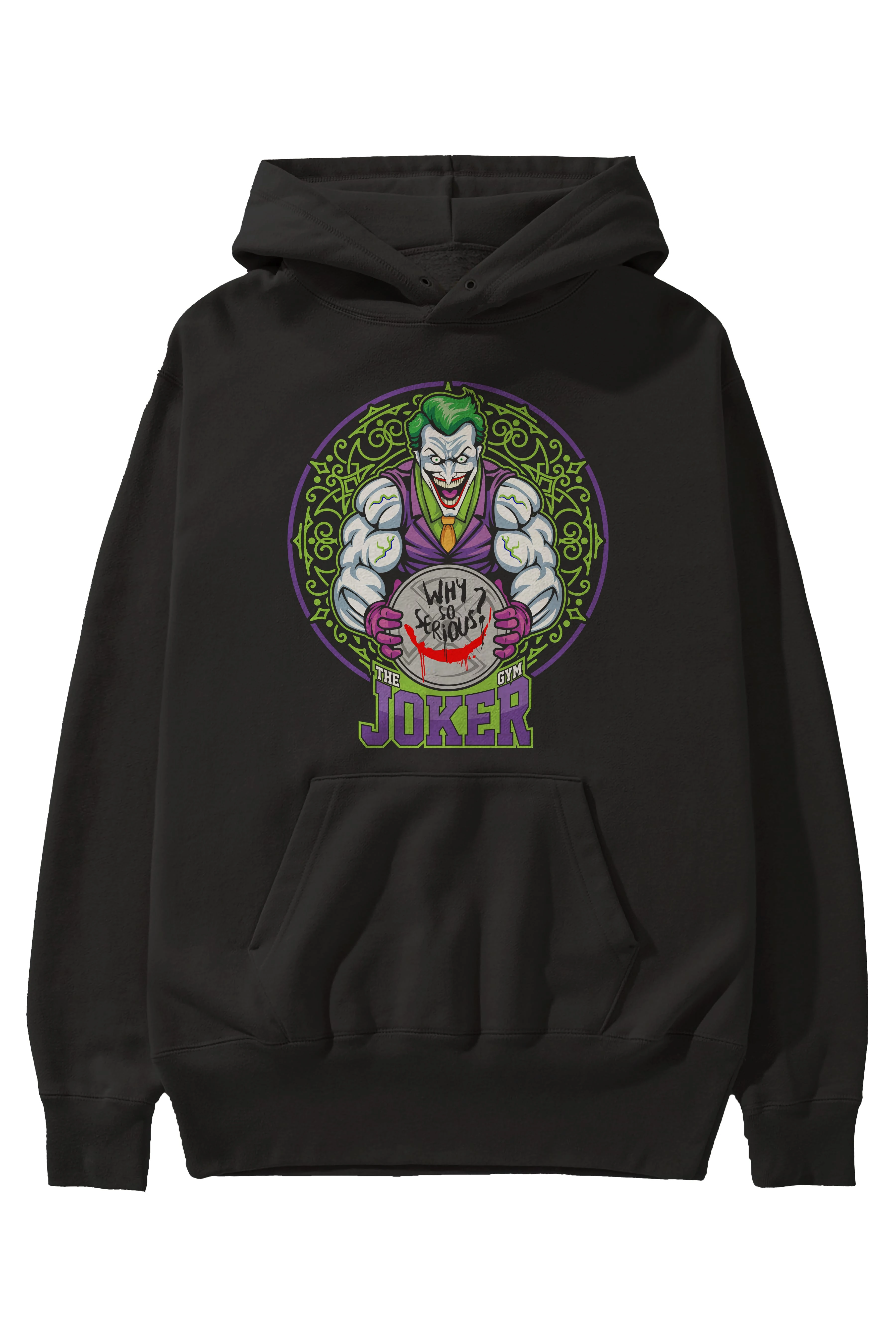 Joker GYM Ön Baskılı Hoodie Oversize Kapüşonlu Sweatshirt Erkek Kadın Unisex