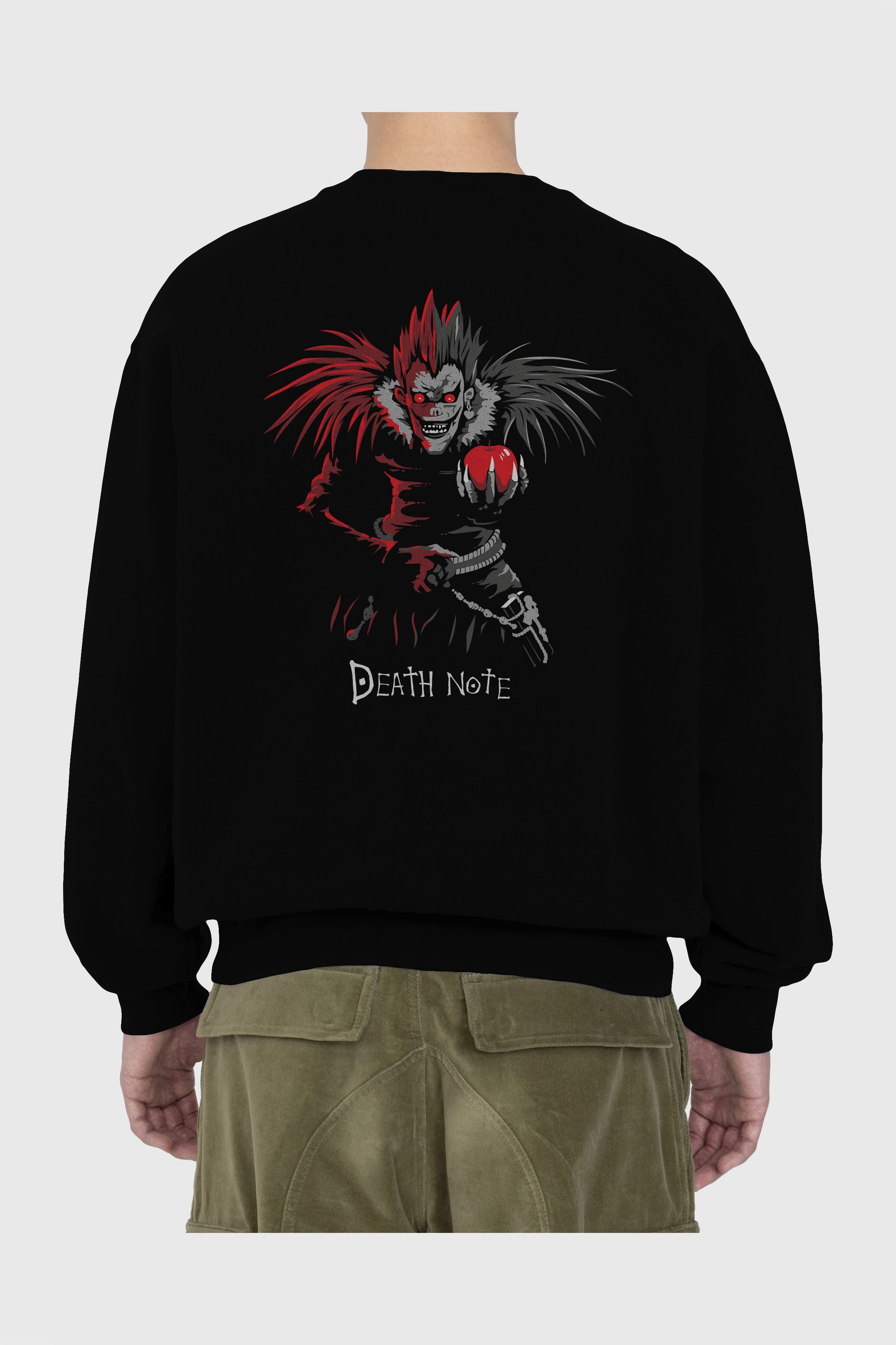 DEATH NOTE RYUK Anime Arka Baskılı Oversize Sweatshirt Erkek Kadın Unisex