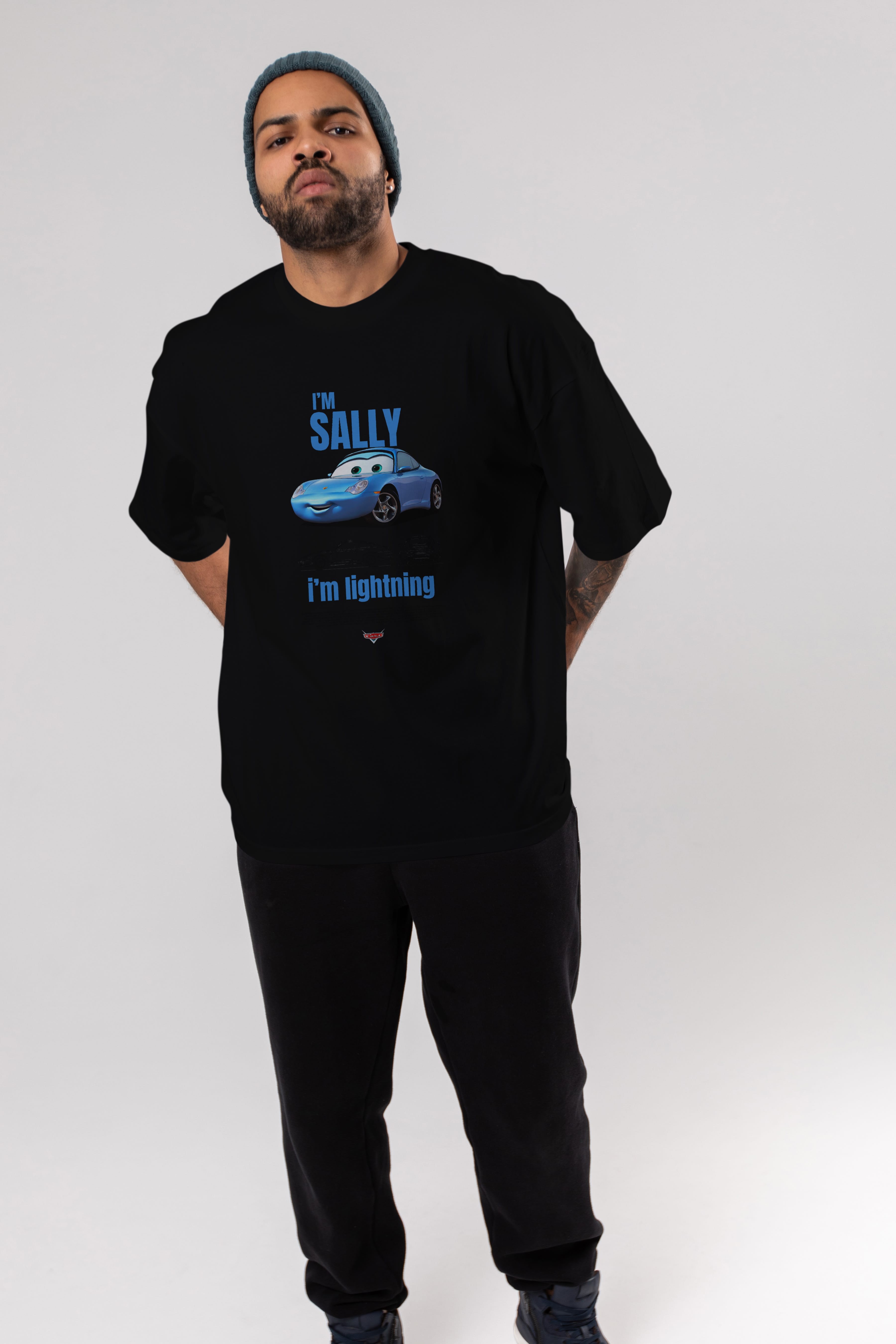 i am SALLY , i am lightning Ön Baskılı Oversize t-shirt Erkek Kadın Unisex %100 Pamuk Bisiklet Yaka tişort