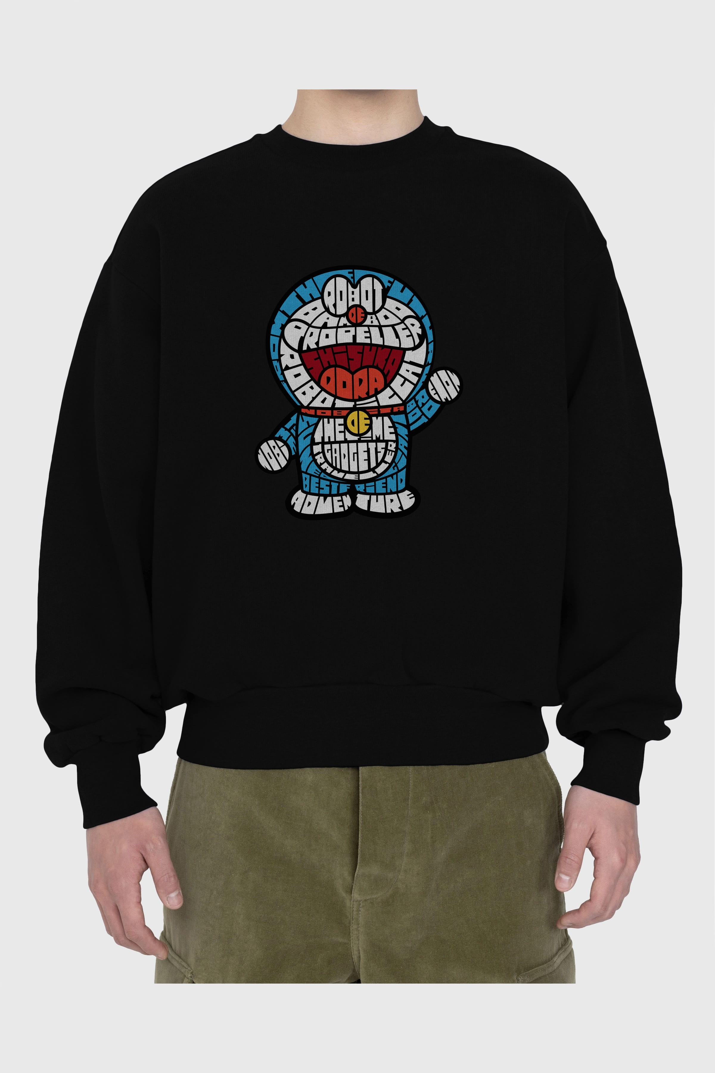 Robotic cat Ön Baskılı Oversize Sweatshirt Erkek Kadın Unisex