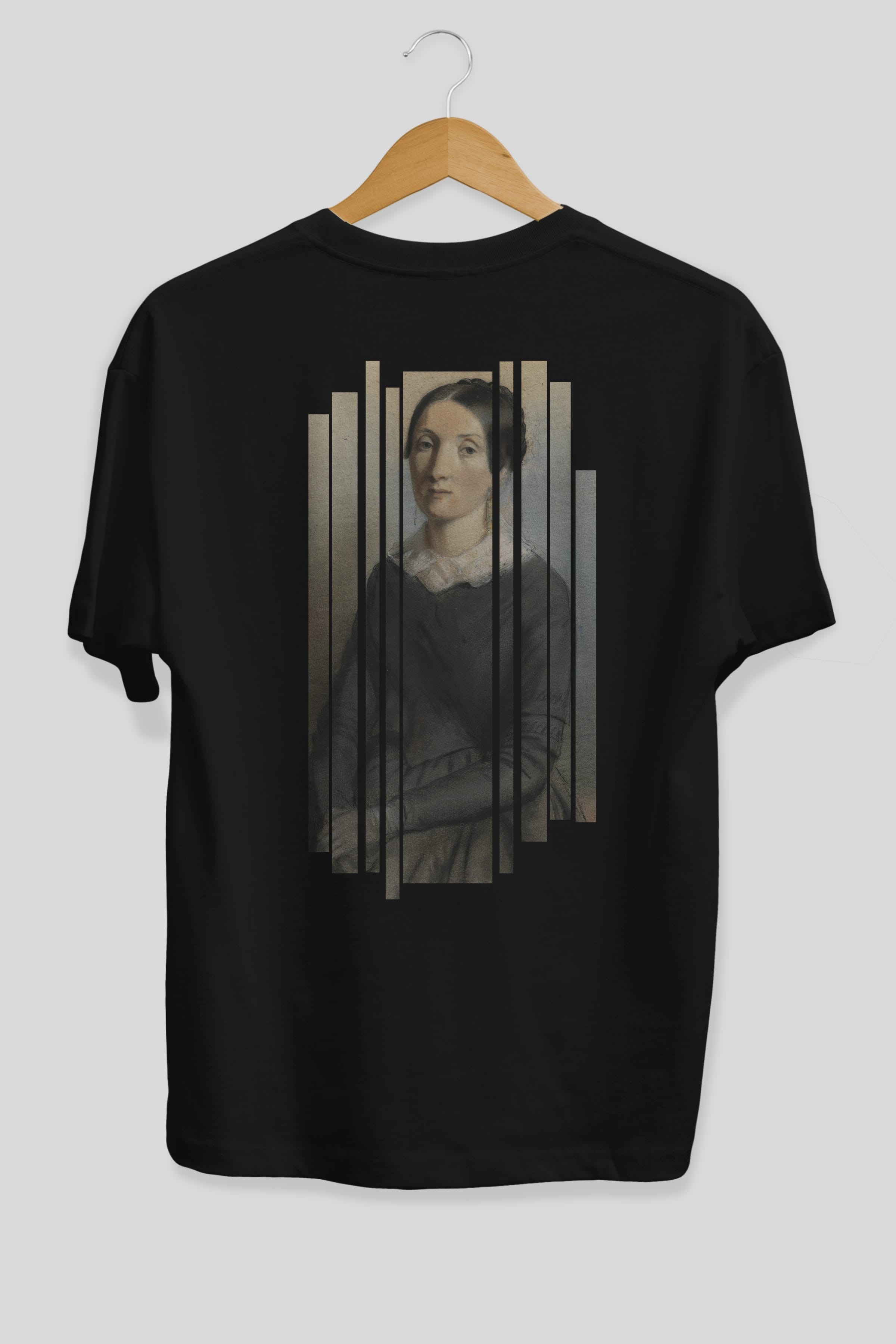 Retro Portre Arka Baskılı Oversize t-shirt Erkek Kadın Unisex