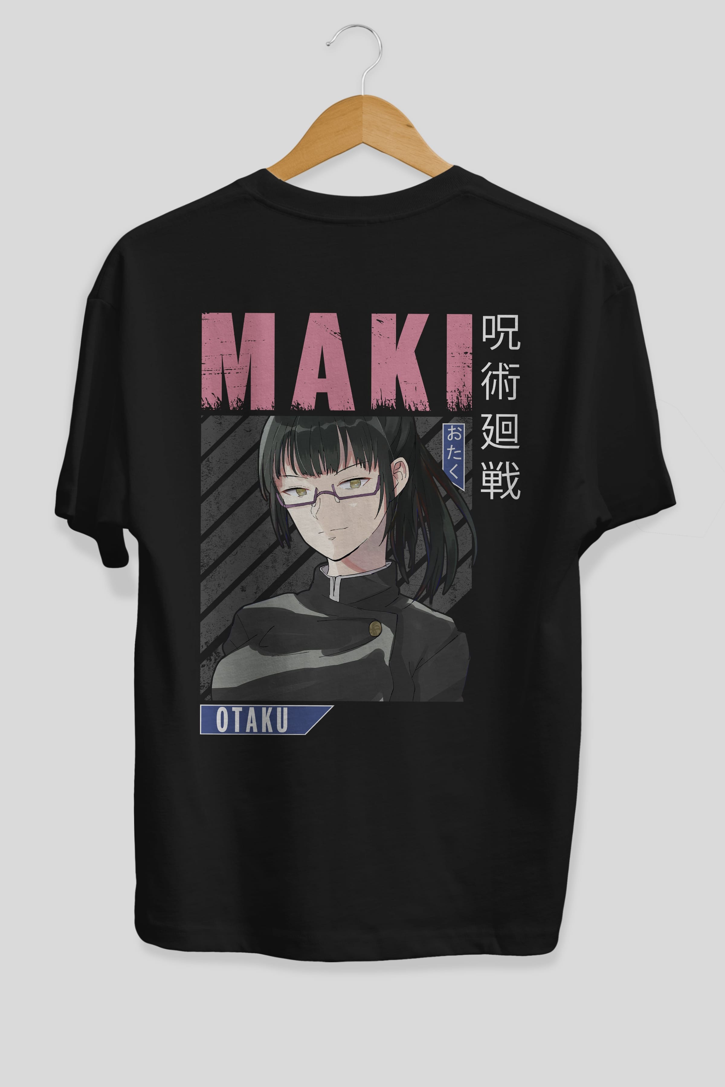 Maki Zenin CHAINSAWMAN 1 Anime Arka Baskılı Oversize t-shirt Erkek Kadın Unisex