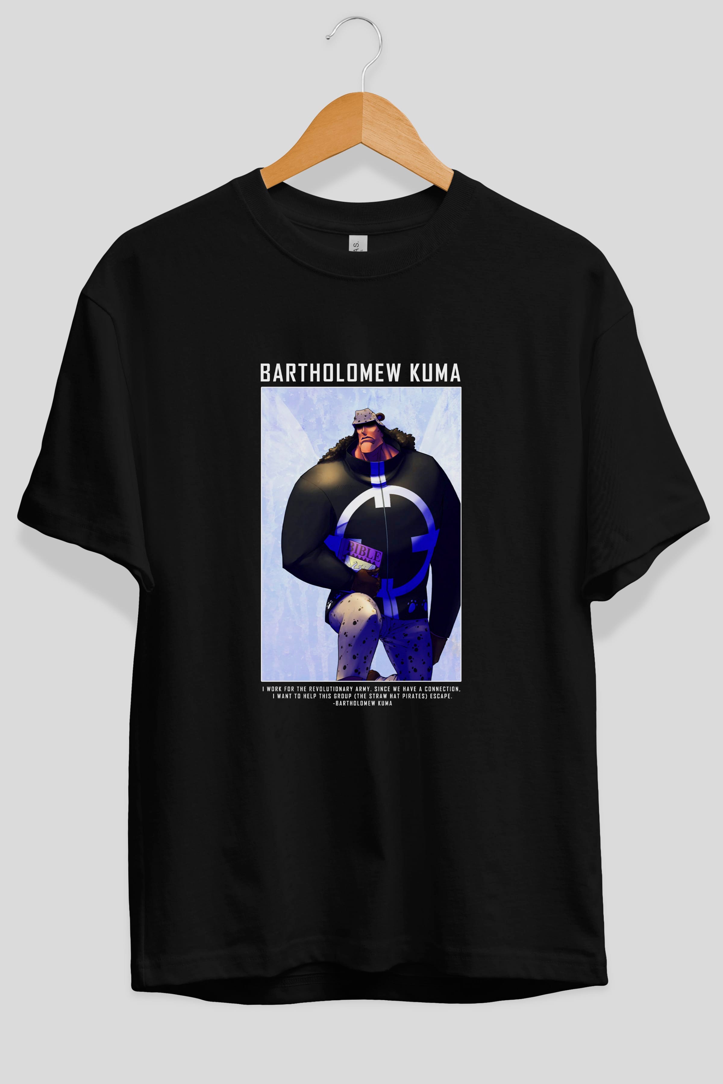 Bartholomew Kuma Anime Ön Baskılı Oversize t-shirt Erkek Kadın Unisex