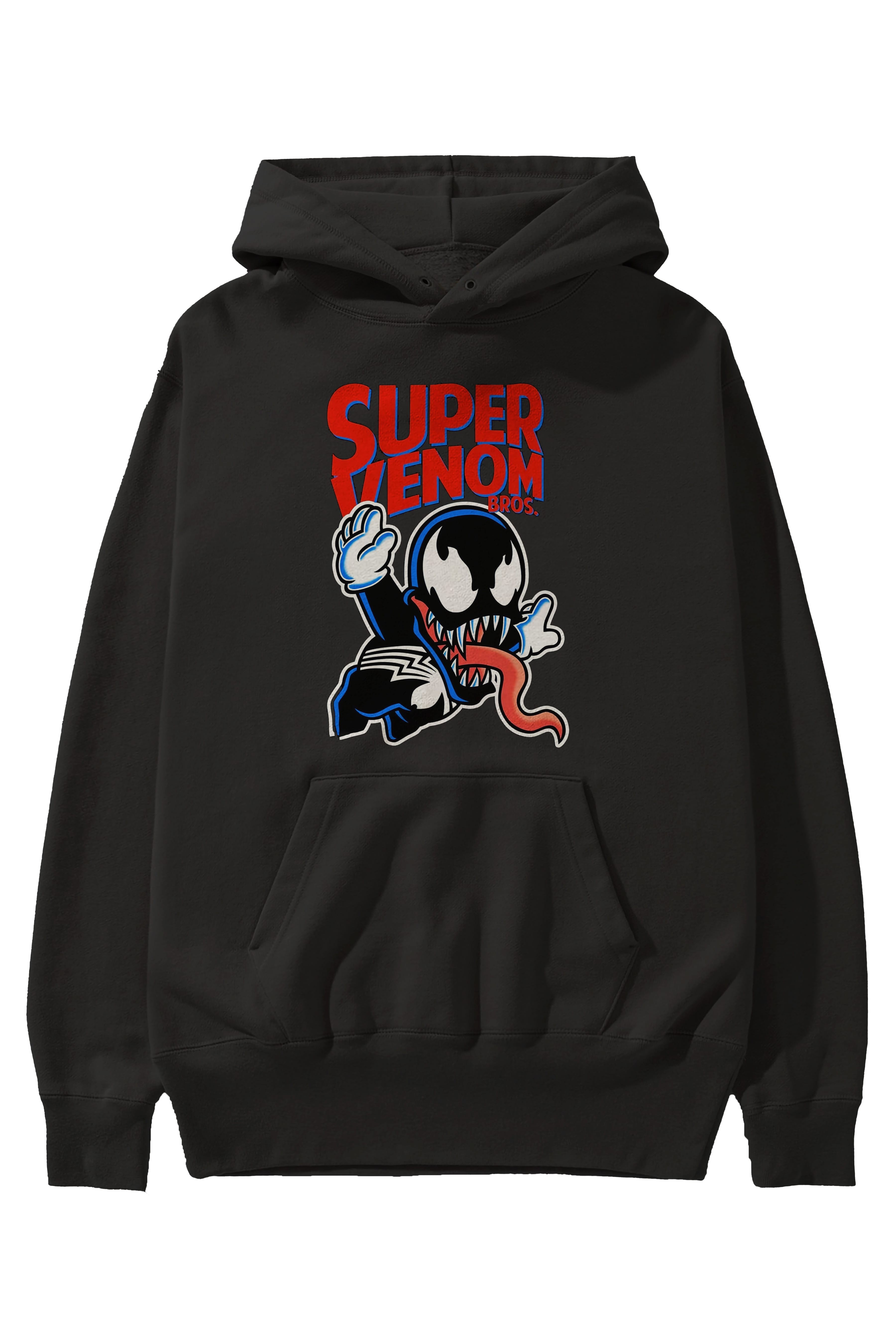 Super Venom Ön Baskılı Hoodie Oversize Kapüşonlu Sweatshirt Erkek Kadın Unisex