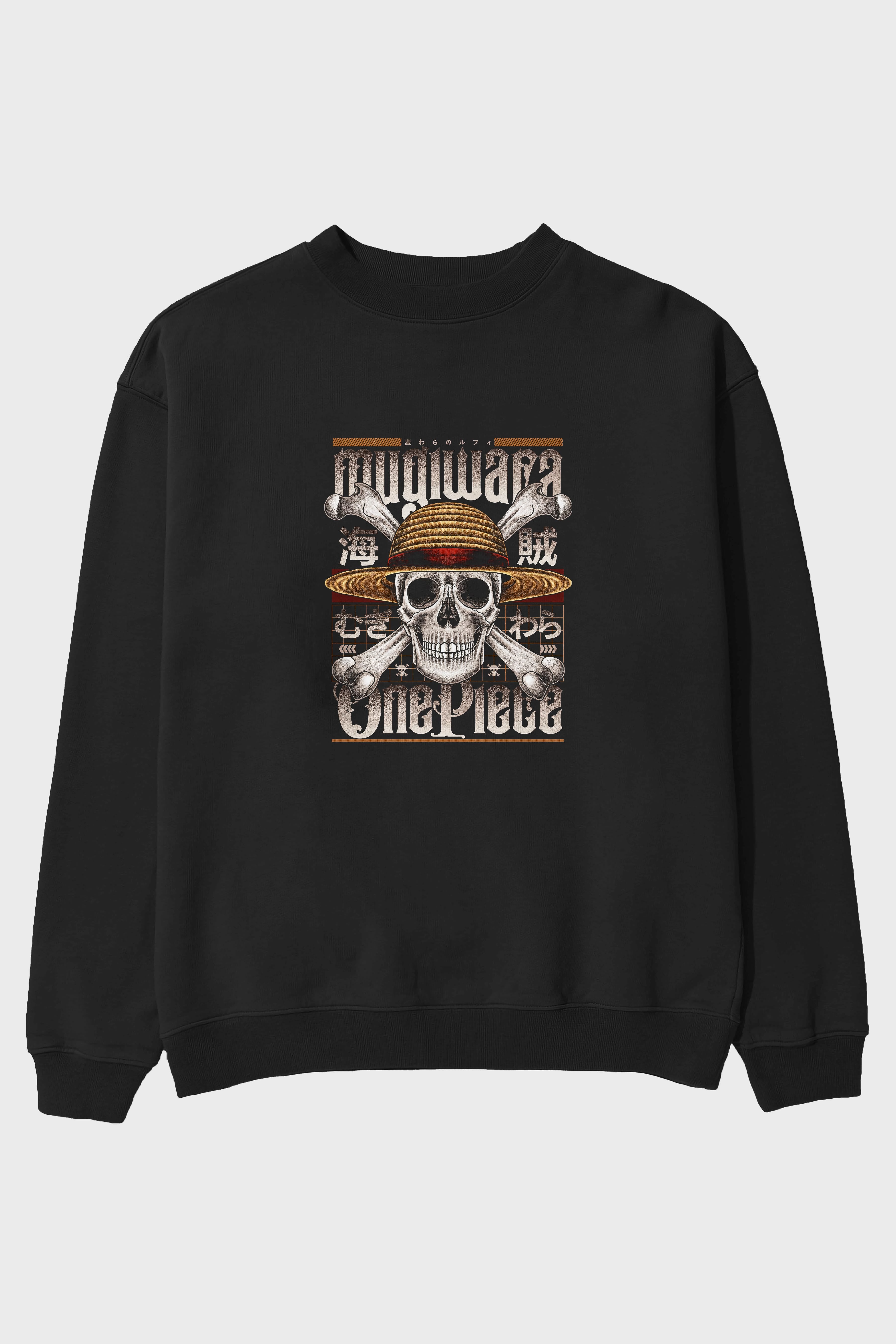ONE PIECE (2) Anime Ön Baskılı Oversize Sweatshirt Erkek Kadın Unisex