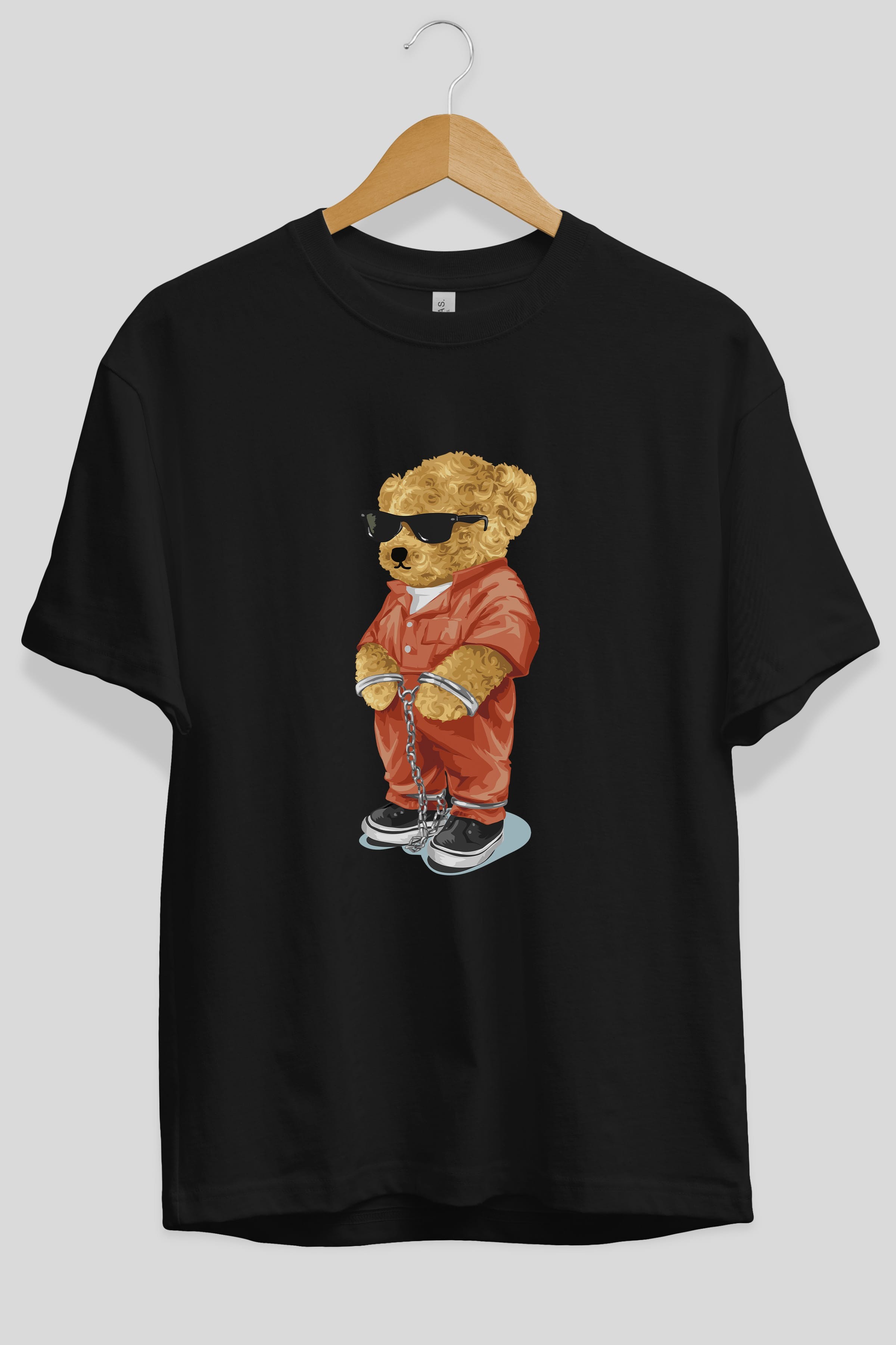 Teddy Bear Kodes Ön Baskılı Oversize t-shirt Erkek Kadın Unisex %100 Pamuk