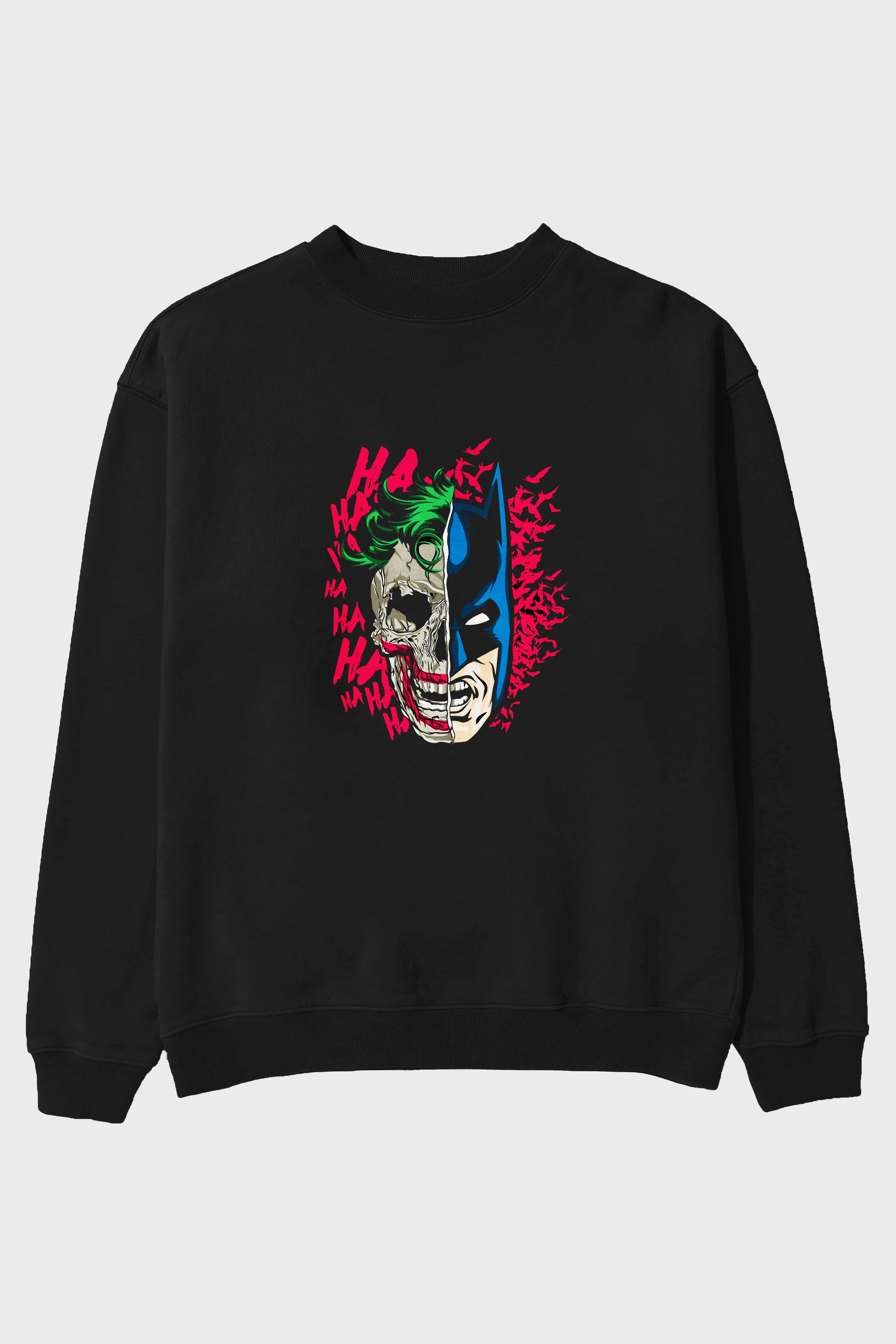 Joker Batman Ön Baskılı Oversize Sweatshirt Erkek Kadın Unisex