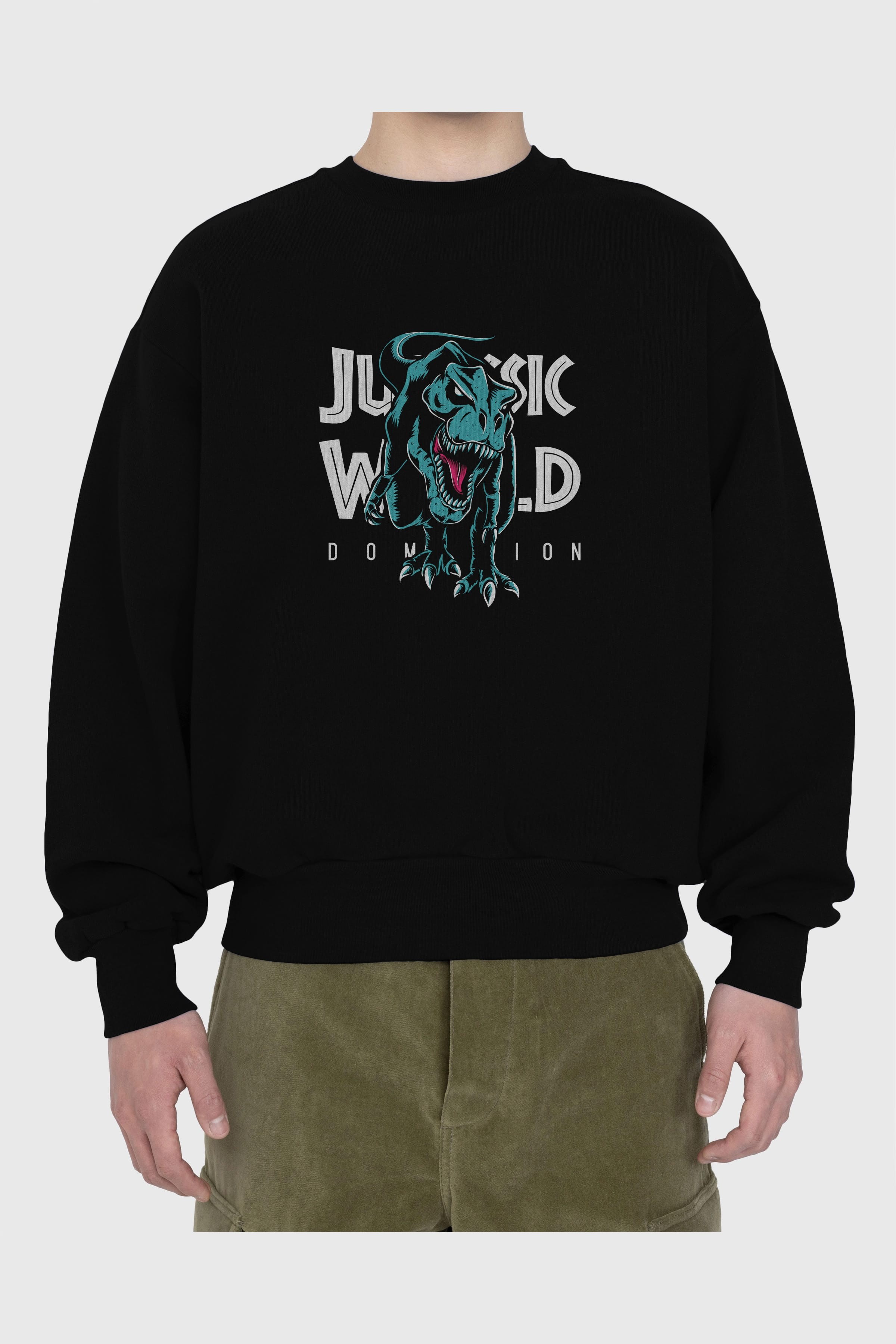 Jurassic Park (1) Ön Baskılı Oversize Sweatshirt Erkek Kadın Unisex