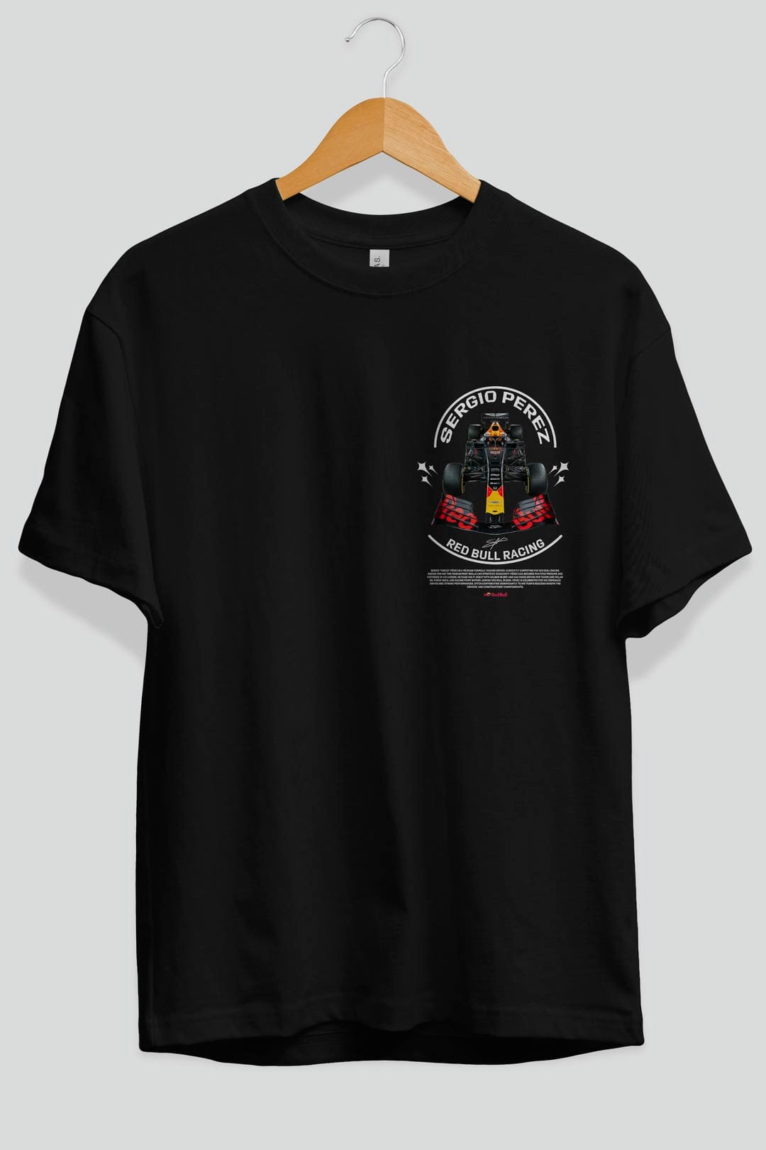 Sergio Perez Redbull Racing F1 Ön Sol Baskılı Oversize t-shirt Erkek Kadın Unisex %100 Pamuk Bisiklet Yaka tişort