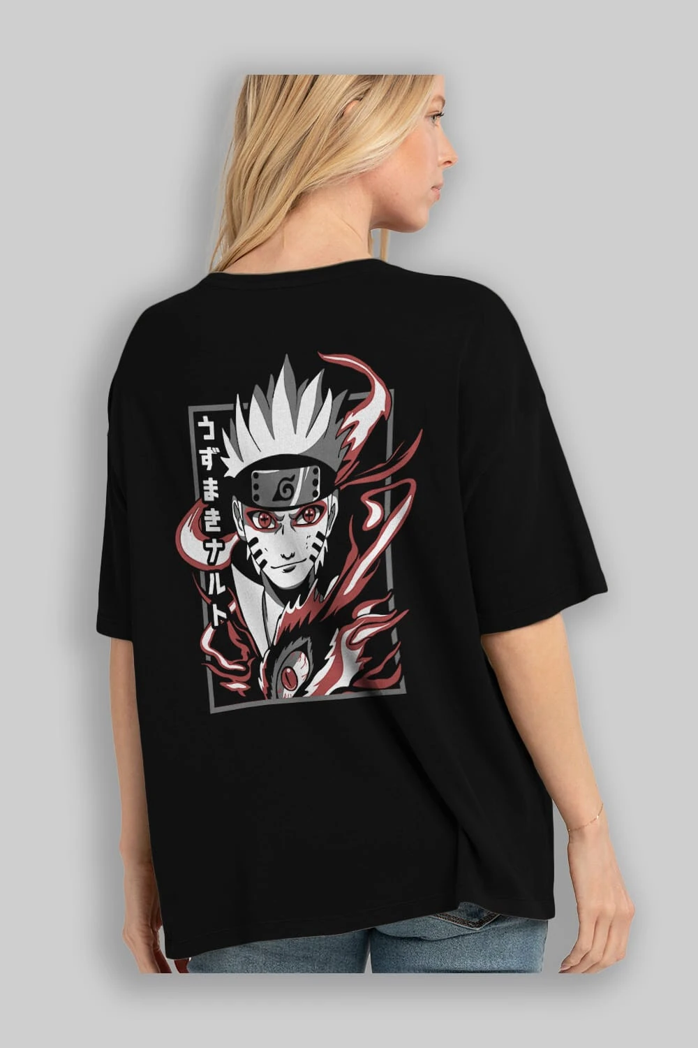 NarutoMod Anime Arka Baskılı Oversize t-shirt Erkek Kadın Unisex
