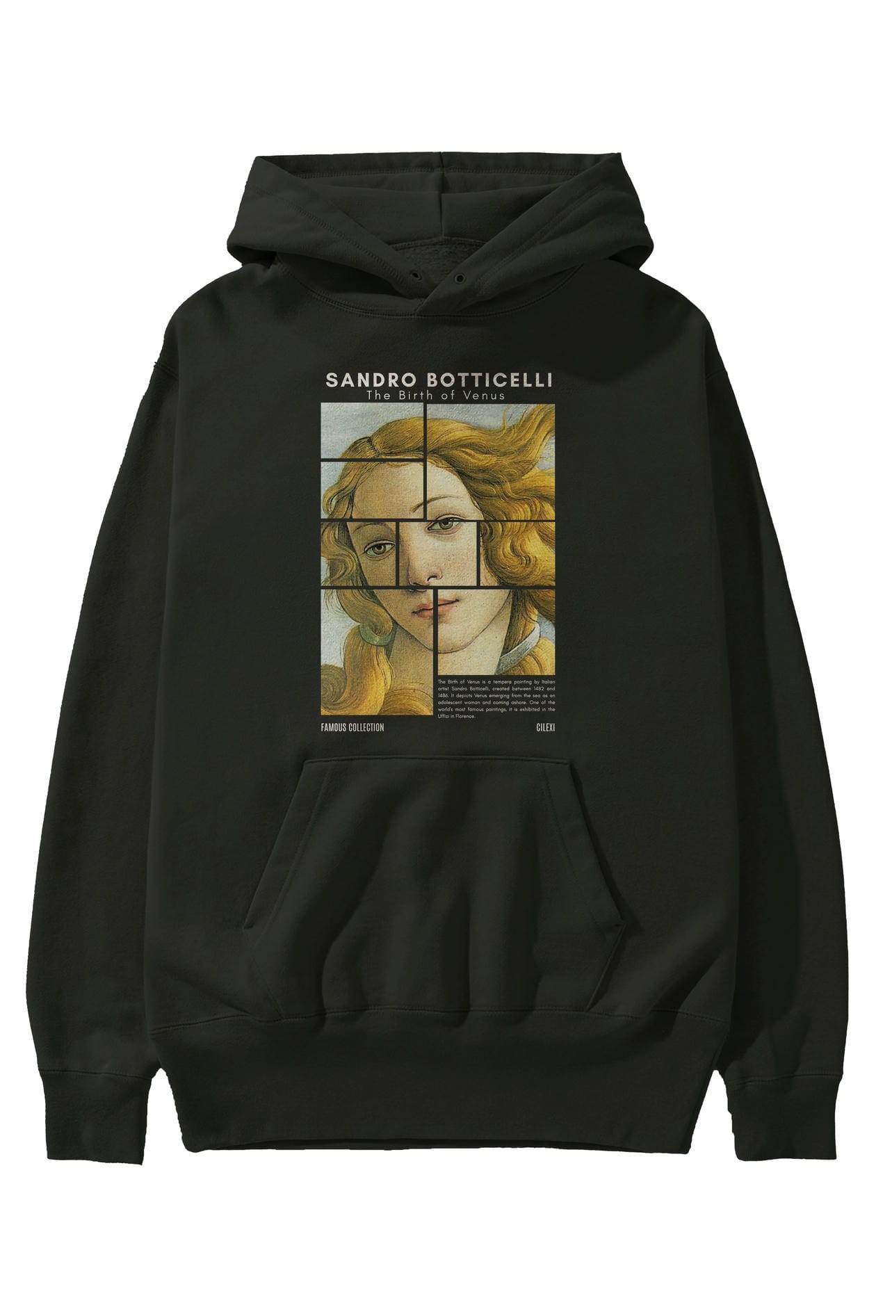 Sandro Botticelli ön Baskılı Hoodie Oversize Kapüşonlu Sweatshirt Erkek Kadın