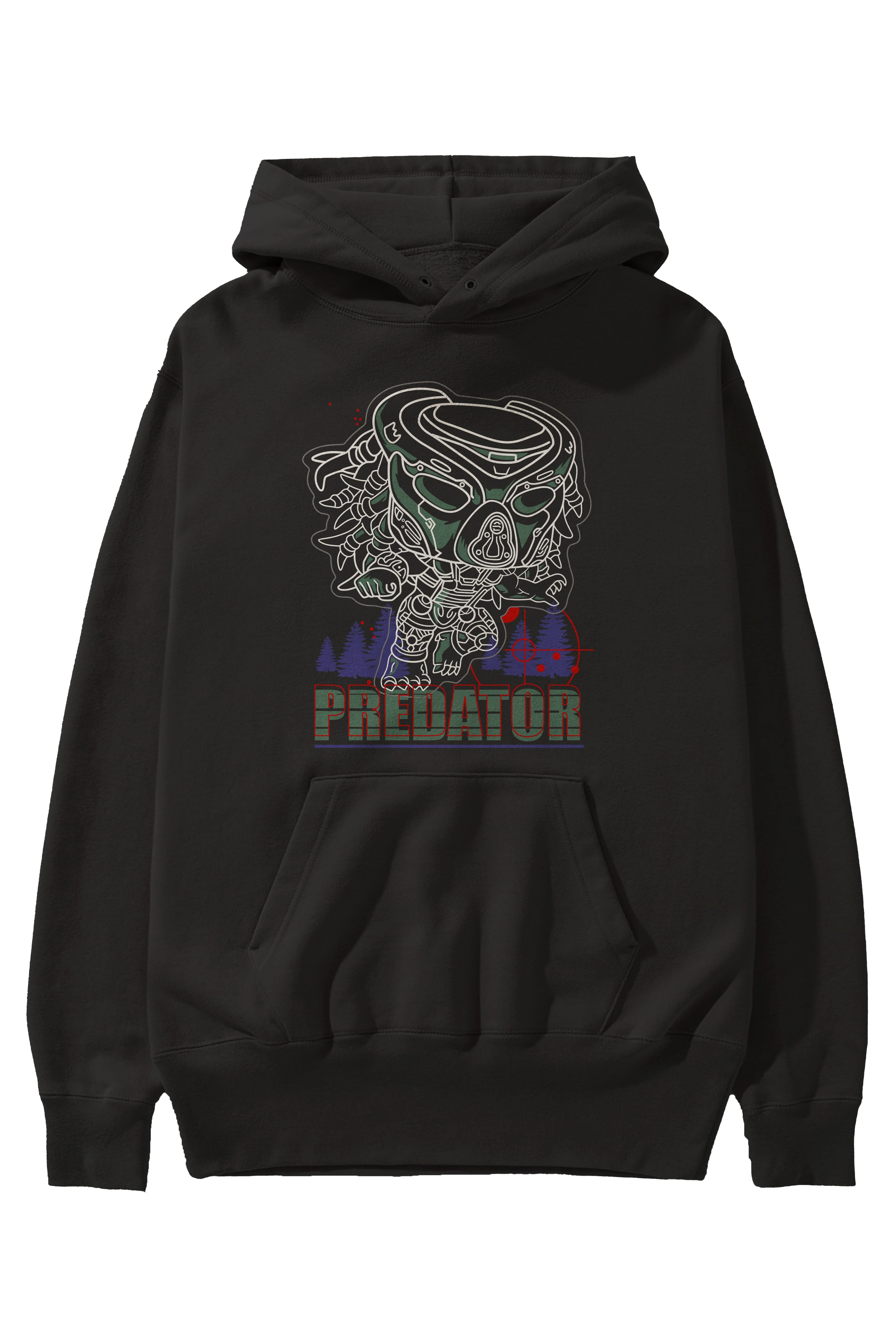 Predator Ön Baskılı Hoodie Oversize Kapüşonlu Sweatshirt Erkek Kadın Unisex