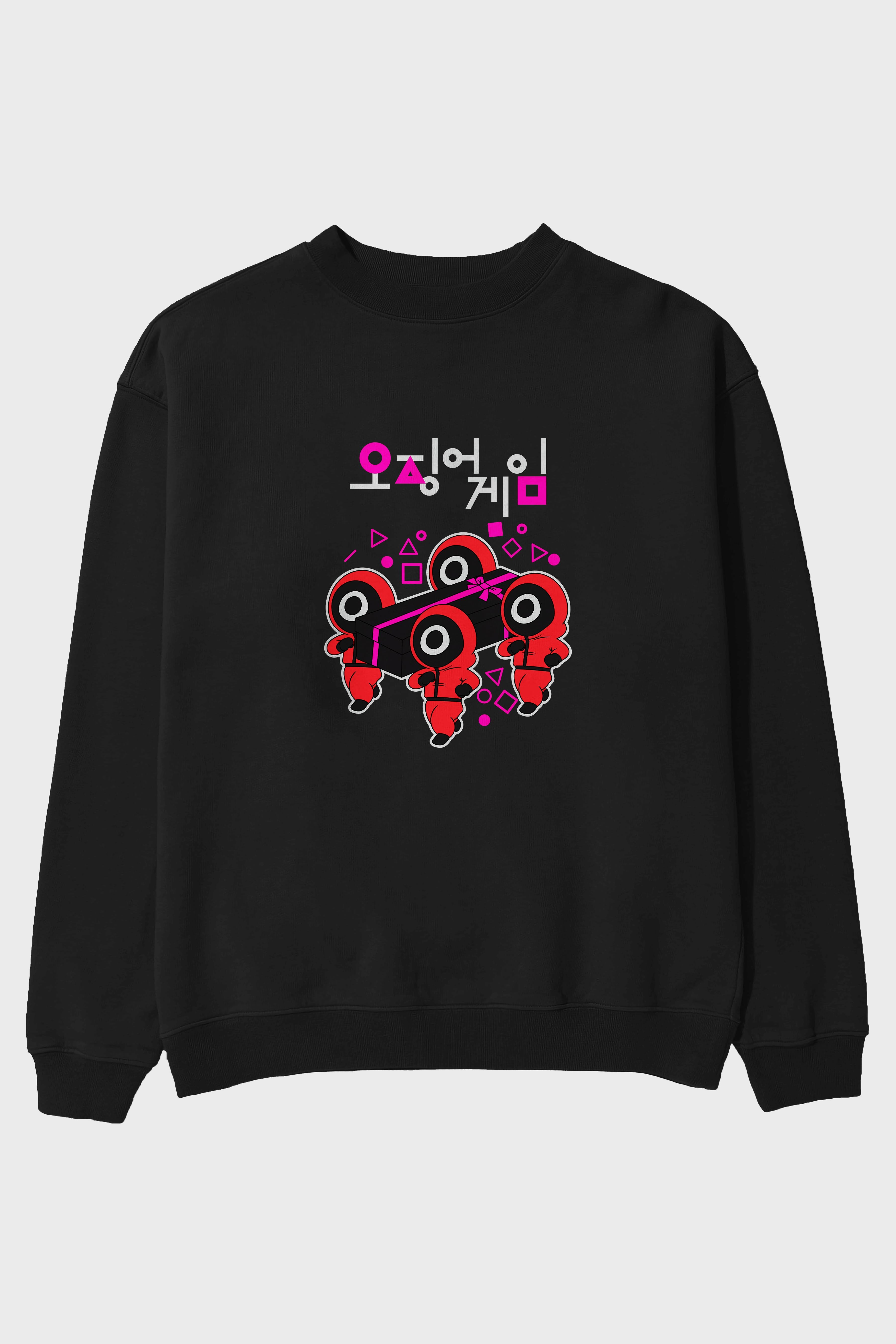 Squid Game (6) Ön Baskılı Oversize Sweatshirt Erkek Kadın Unisex