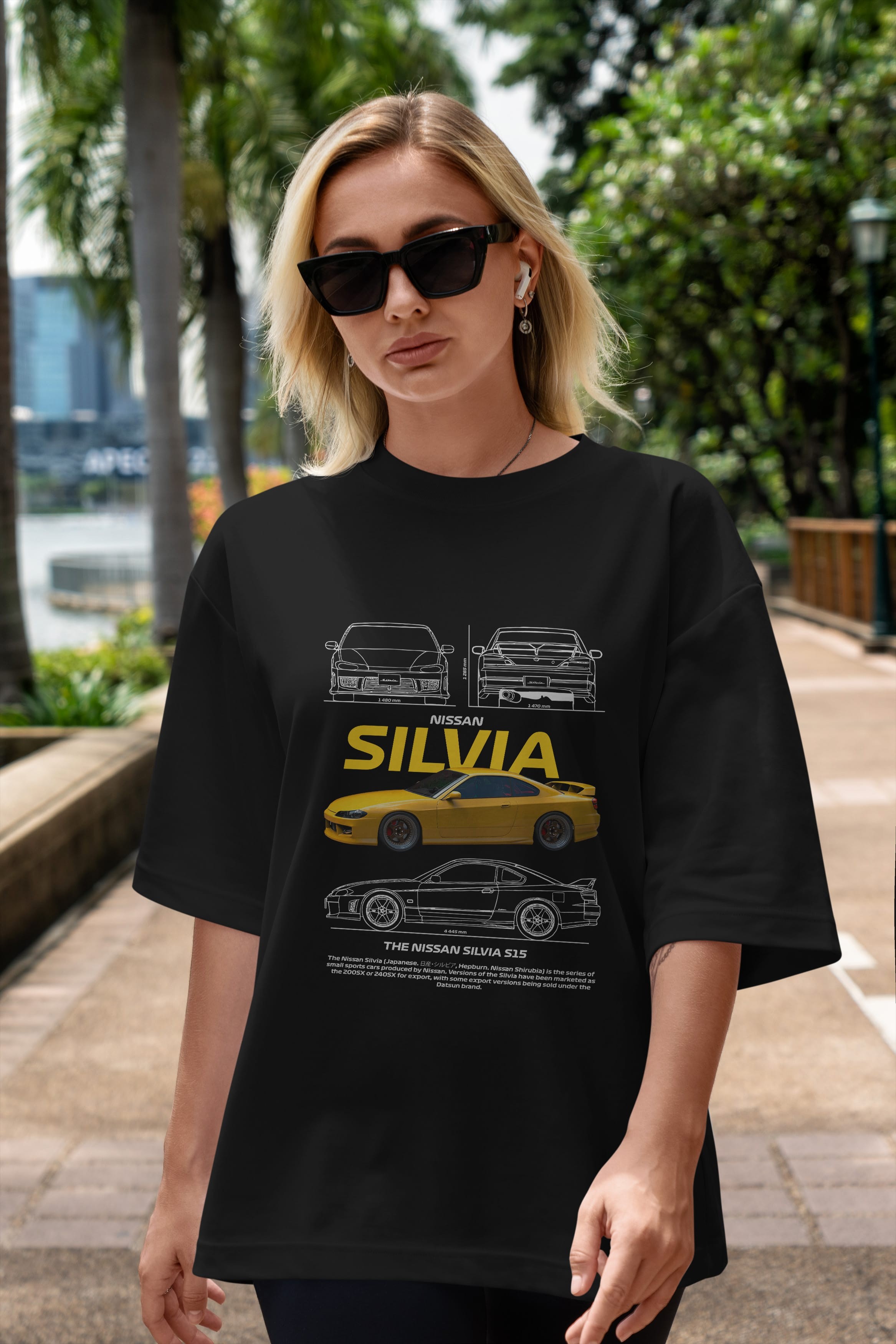 NISSAN SILVIA 1 Ön Baskılı Oversize t-shirt Erkek Kadın Unisex %100 Pamuk Bisiklet Yaka tişort